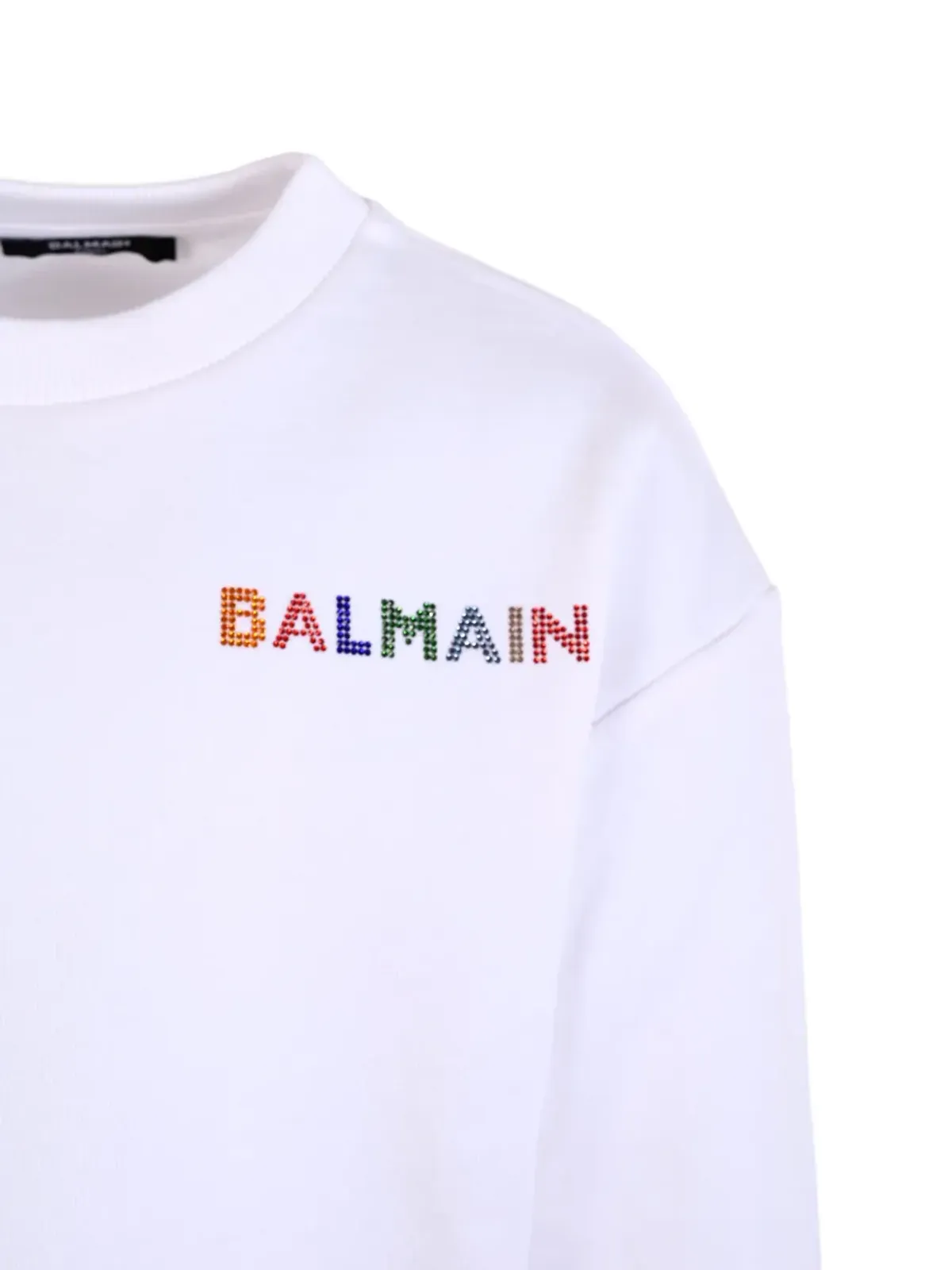 Balmain Kids ラインストーン装飾スウェット - White - 画像3