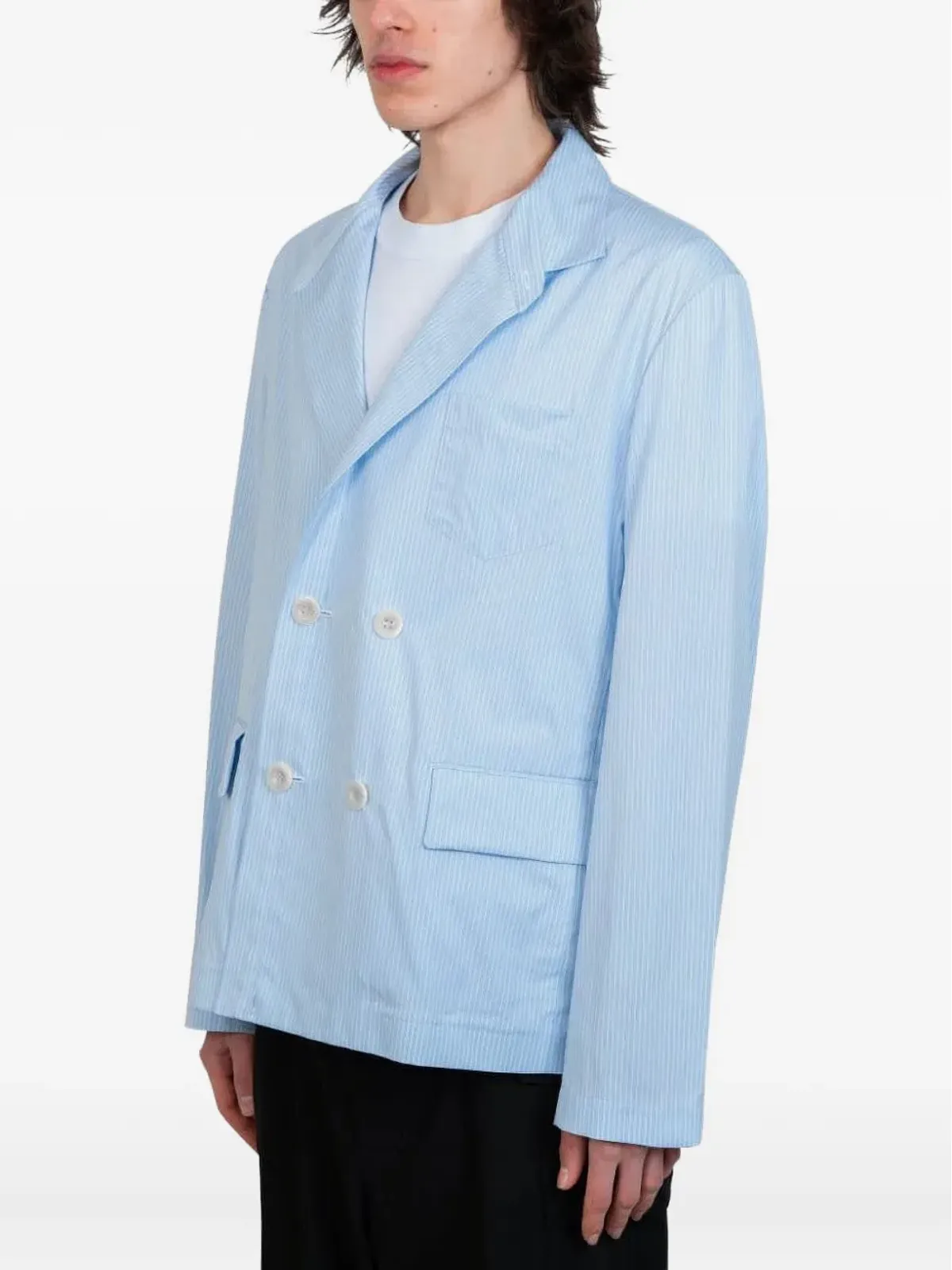 sacai ピンストライプ ダブルブレスト ブレザー - 画像2