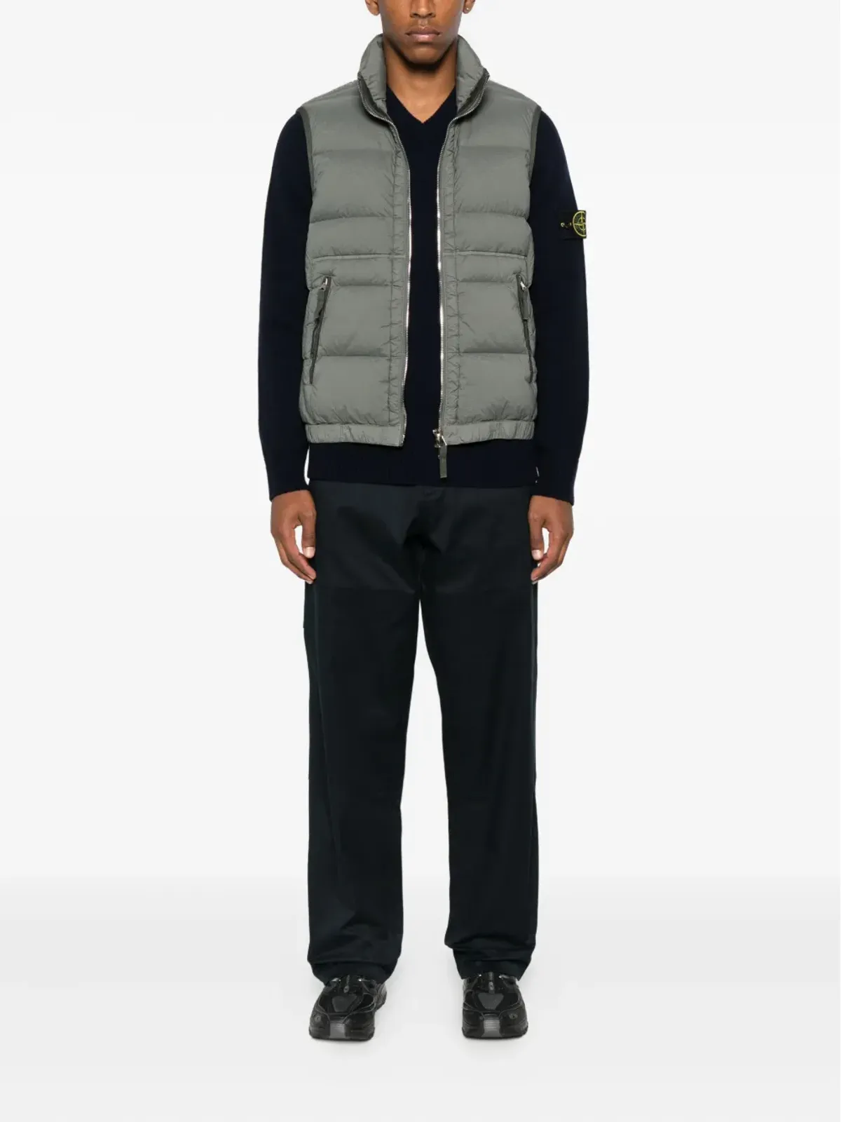 Stone Island シームレス・トンネル・キルテッドジレ グリーン - 画像2