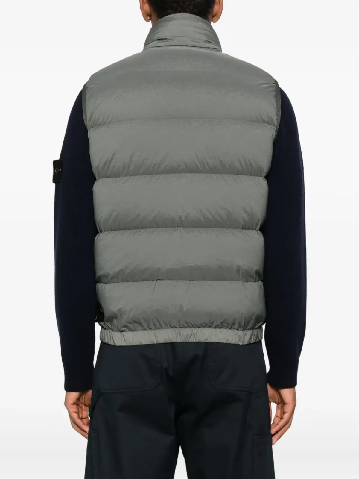 Stone Island シームレス・トンネル・キルテッドジレ グリーン - 画像4