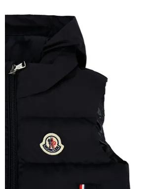 Moncler Enfant フード付きキルティングジレ ブルー - サムネイル3