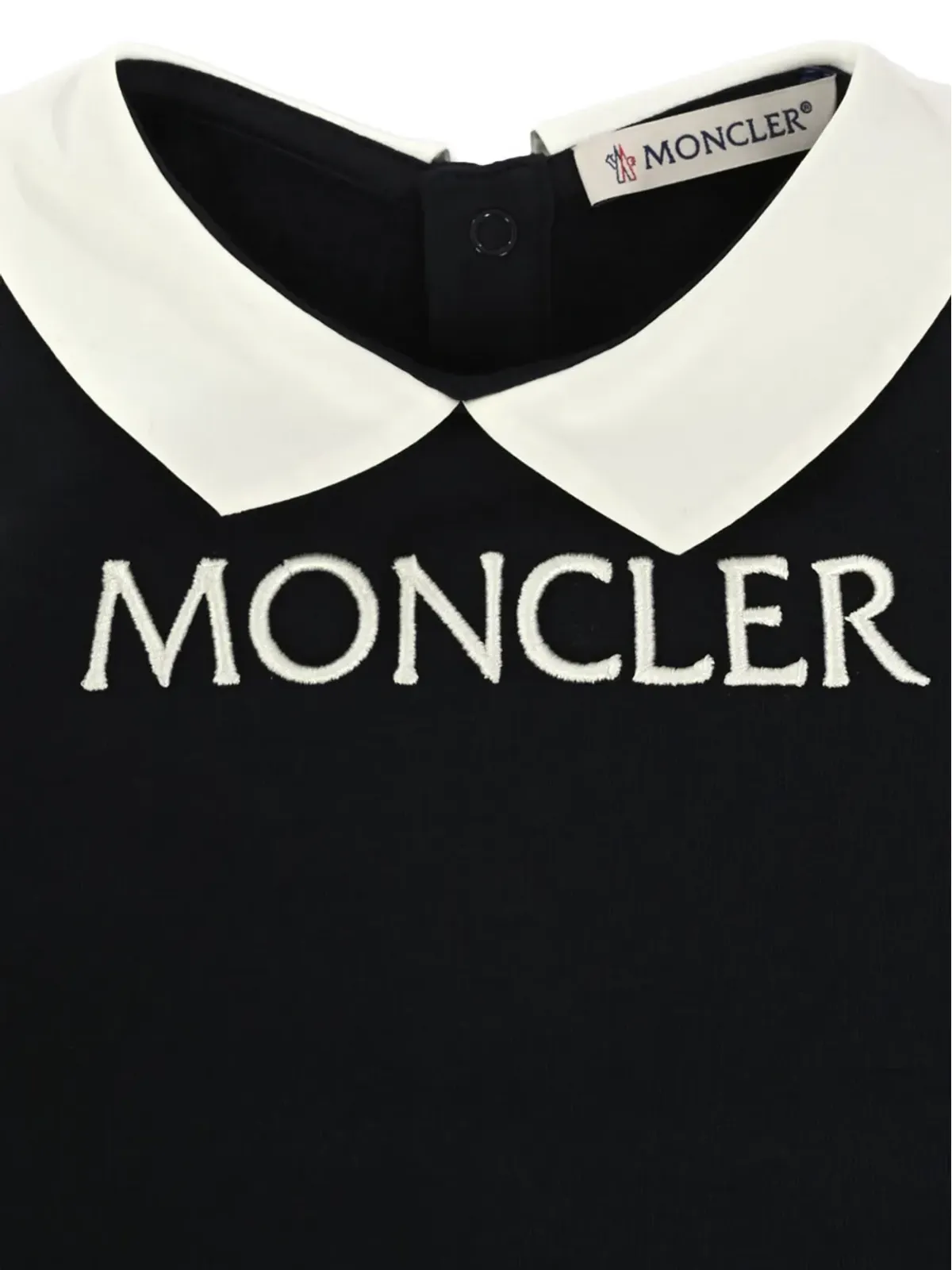 Moncler Enfant Peter Pan collar logo romper ブルー - 画像3