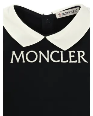 Moncler Enfant Peter Pan collar logo romper ブルー - サムネイル3