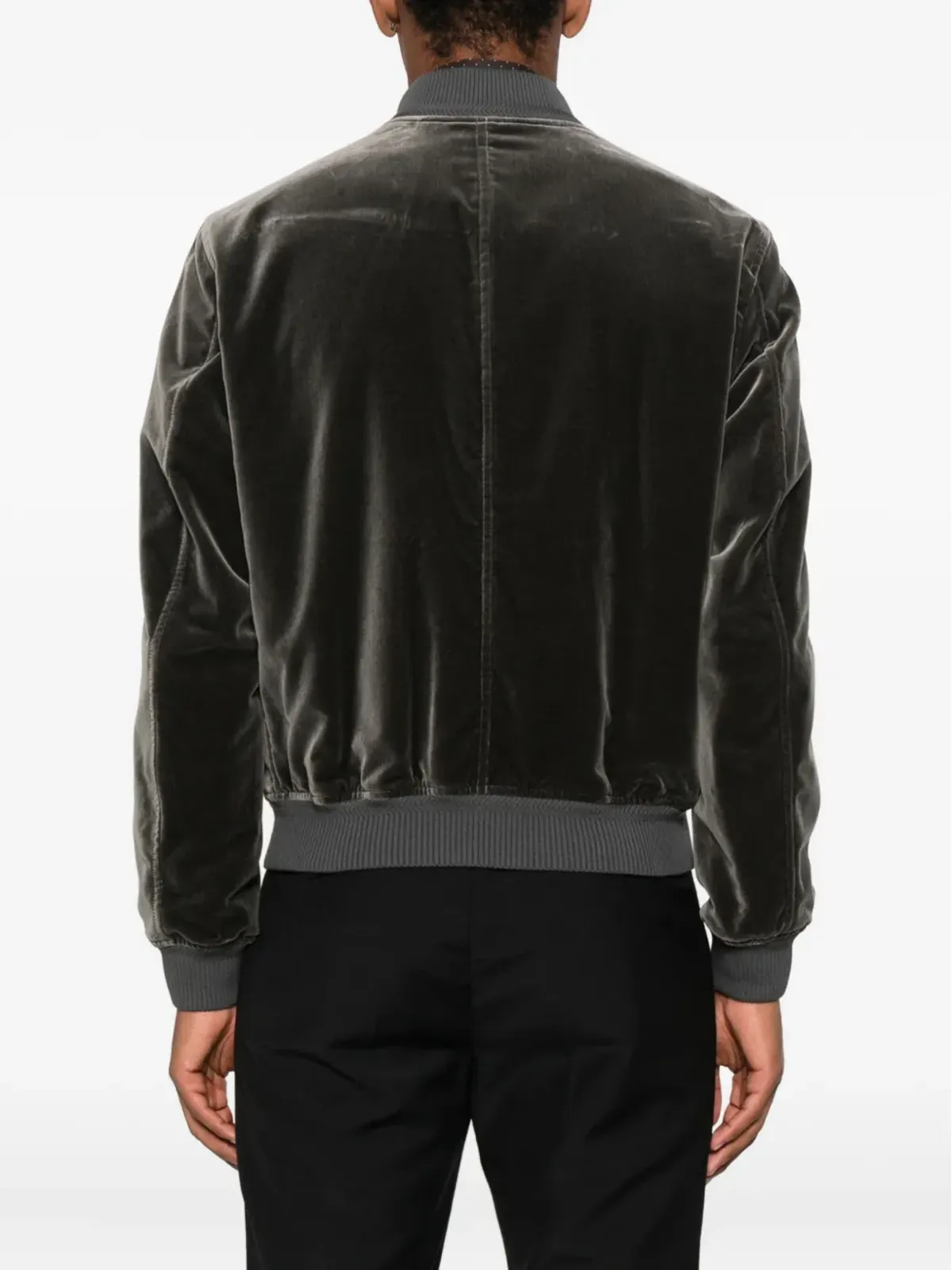 TOM FORD ベルベット ジップフロント ボンバージャケット - グレー - 画像4