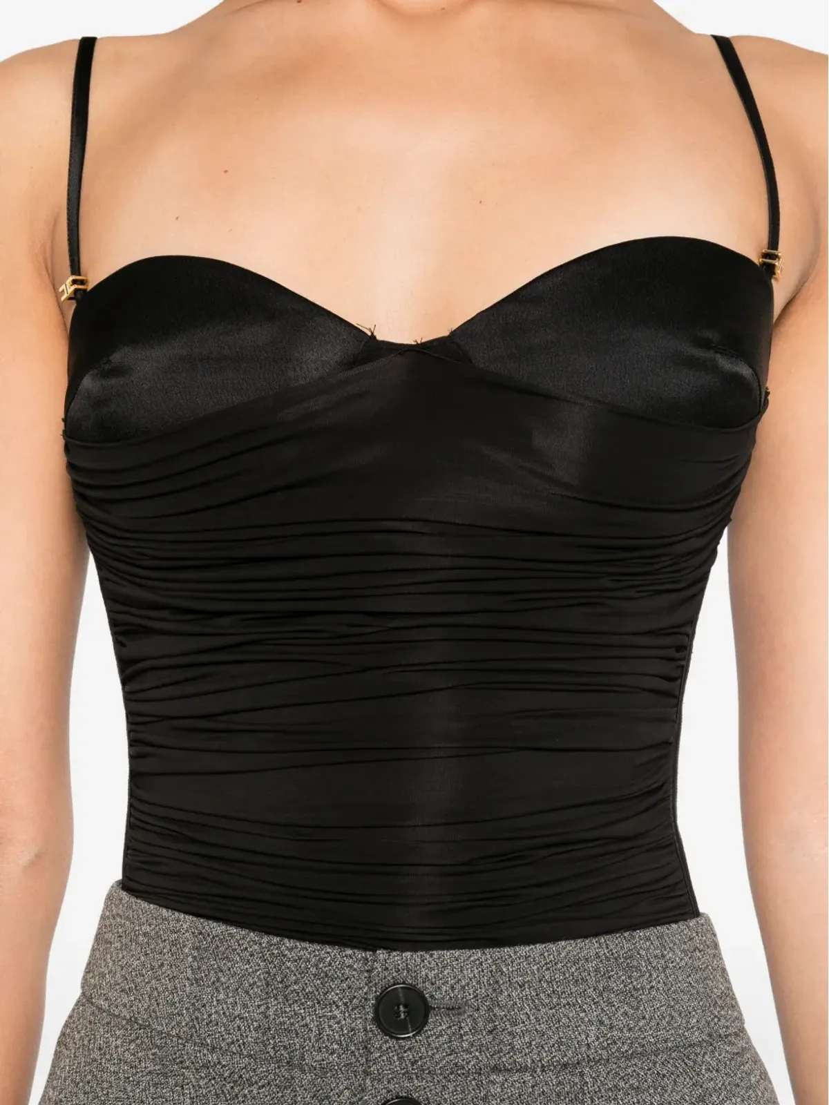 Elisabetta Franchi ギャザー入りパネル ボディスーツ - 画像5