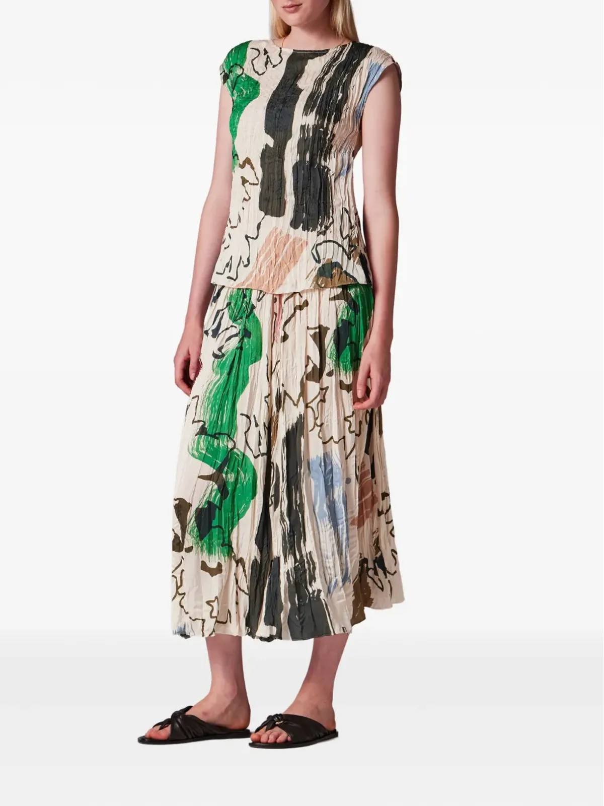 Paul Smith アブストラクトプリント プリーツトップ - 画像2