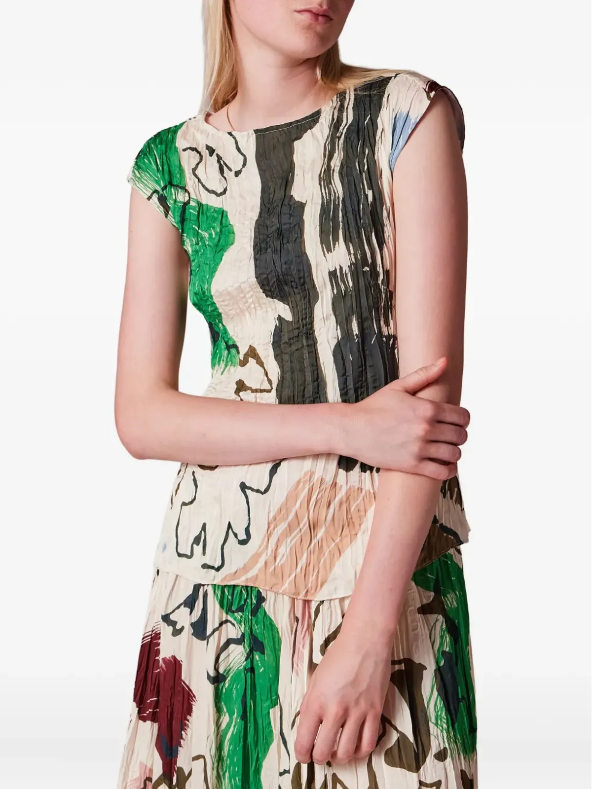 Paul Smith アブストラクトプリント プリーツトップ - 画像3
