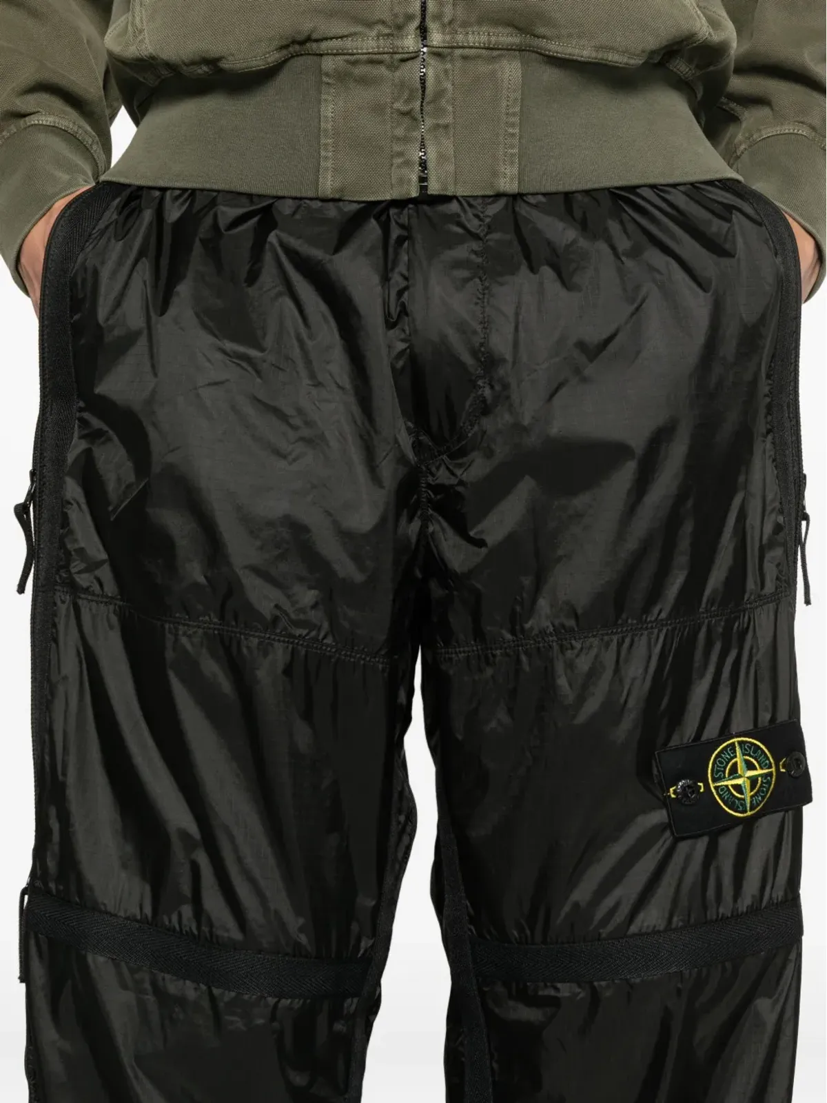 Stone Island パネルドジップディテール トラウザー - ブラック - 画像5