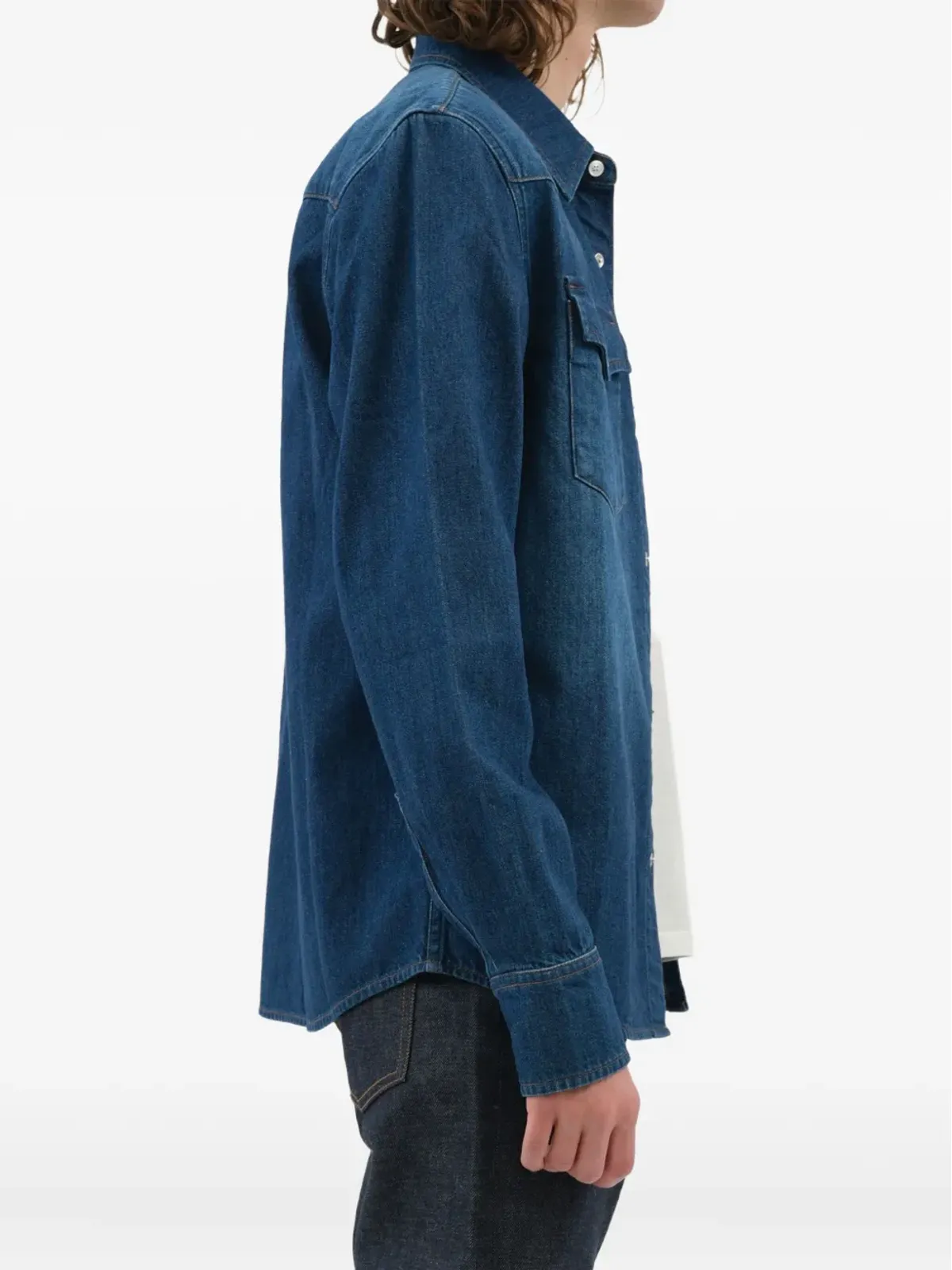 A.P.C. ダブルポケット デニムシャツ - ブルー - 画像2
