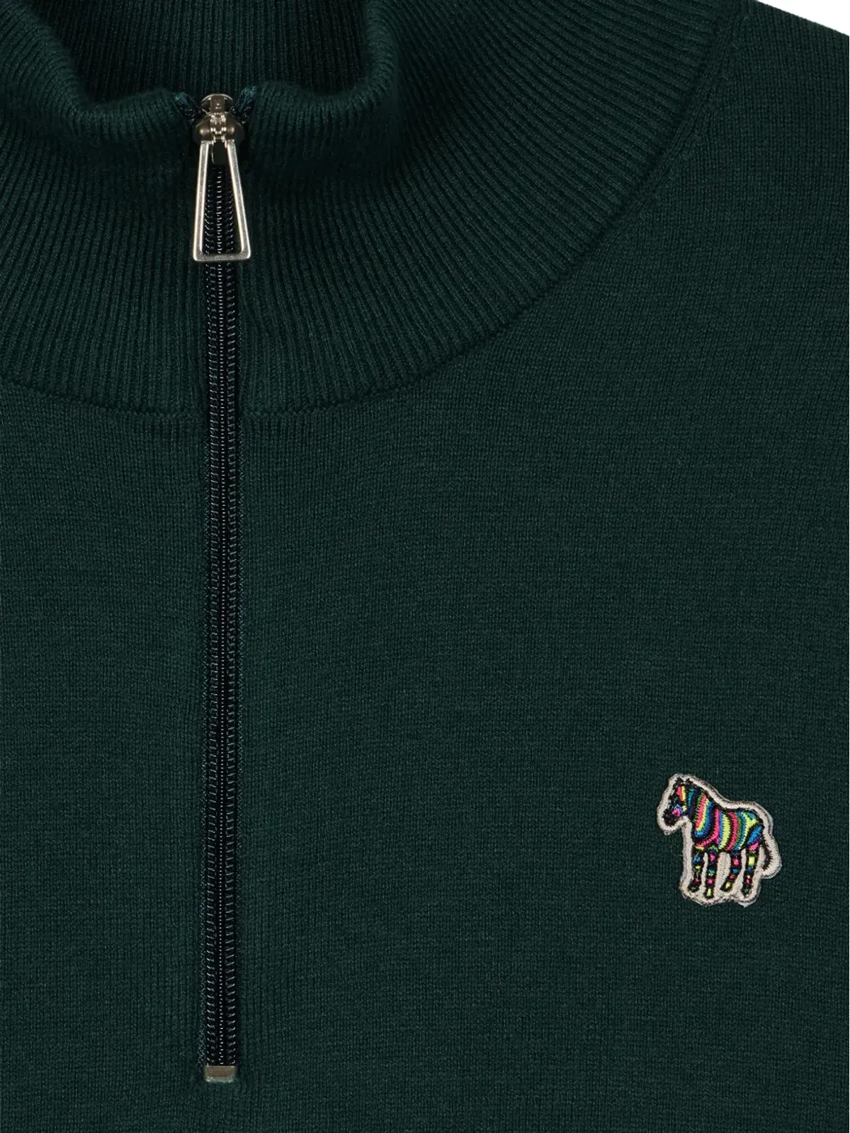 PS Paul Smith ゼブラ柄ジップアップセーター（グリーン） - 画像5