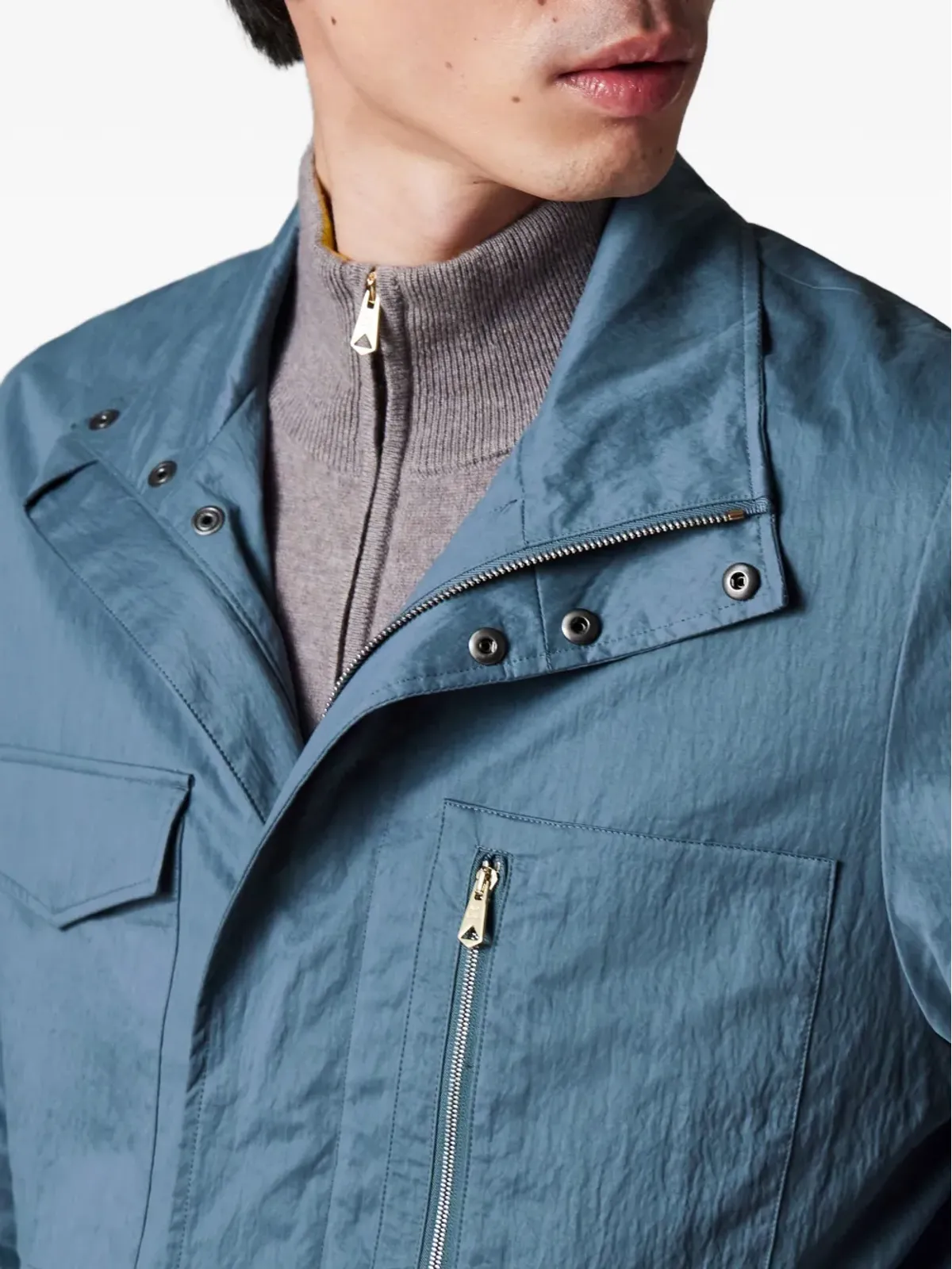 Paul Smith ハイネック・フラップポケット付きジャケット - ブルー - 画像4