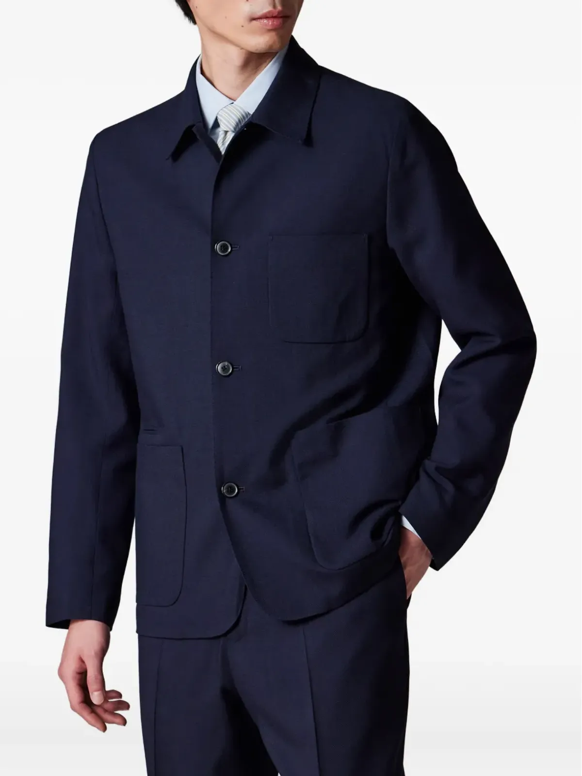 Paul Smith ボタン留め パッチポケット スーツジャケット ブルー - 画像3