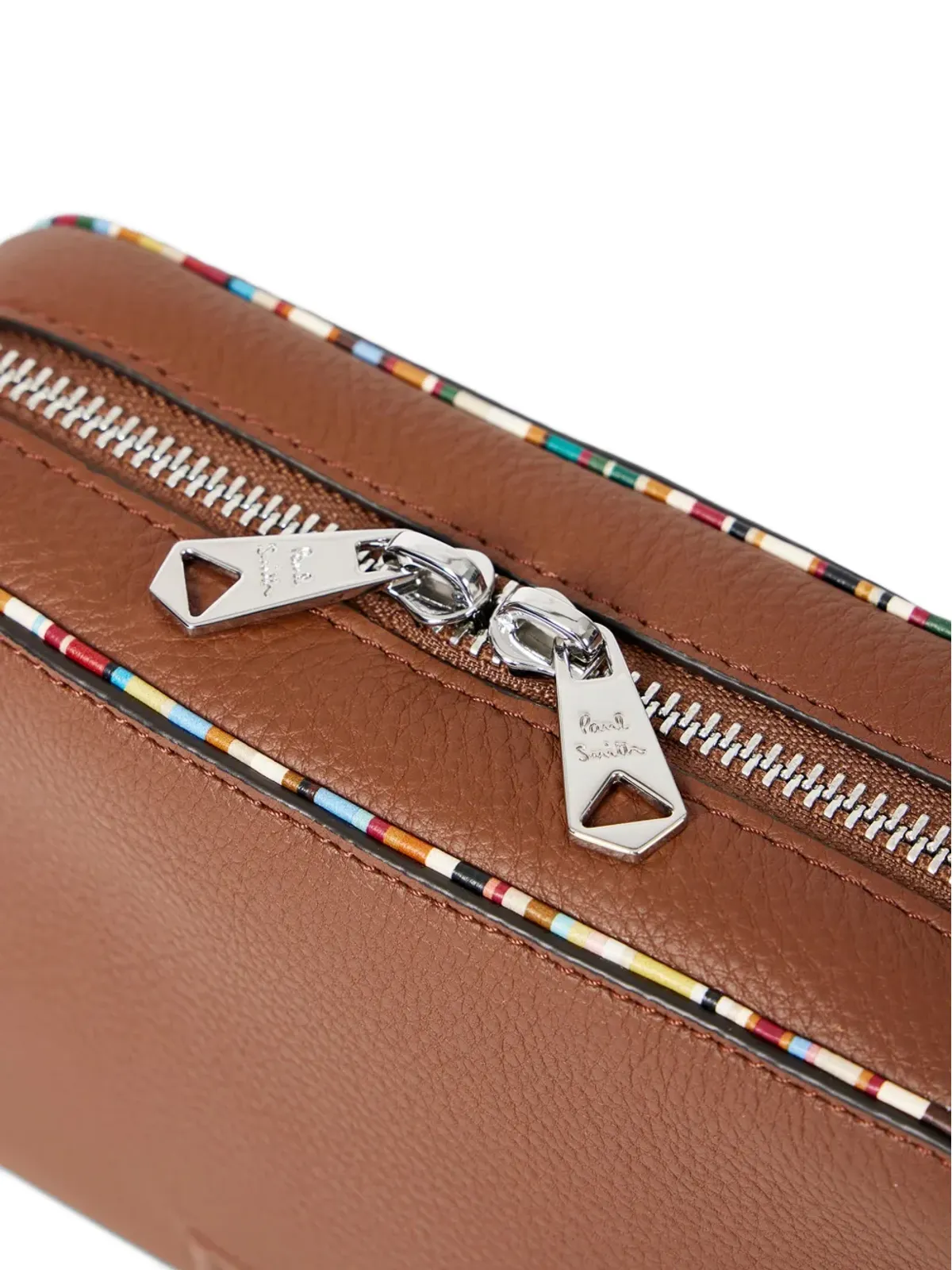 Paul Smith ジップディテール レザー メッセンジャーバッグ - ブラウン - 画像5