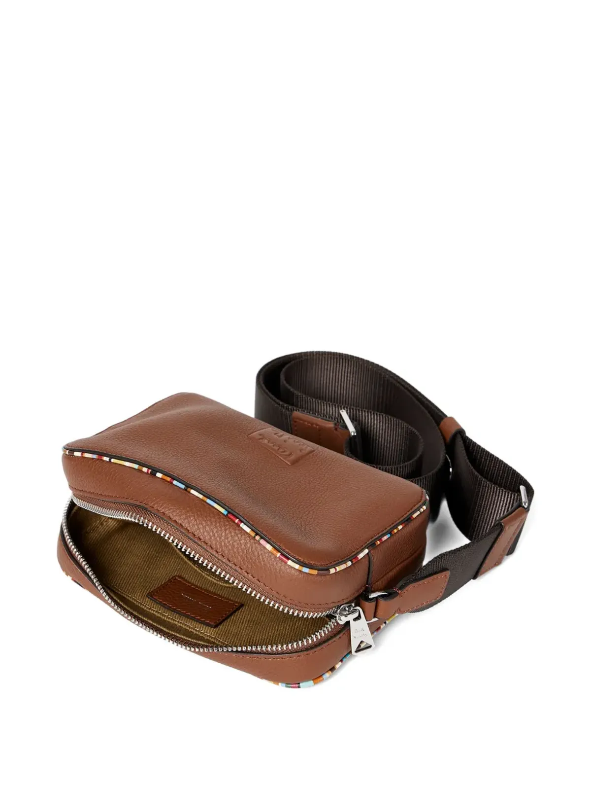 Paul Smith ジップディテール レザー メッセンジャーバッグ - ブラウン - 画像3