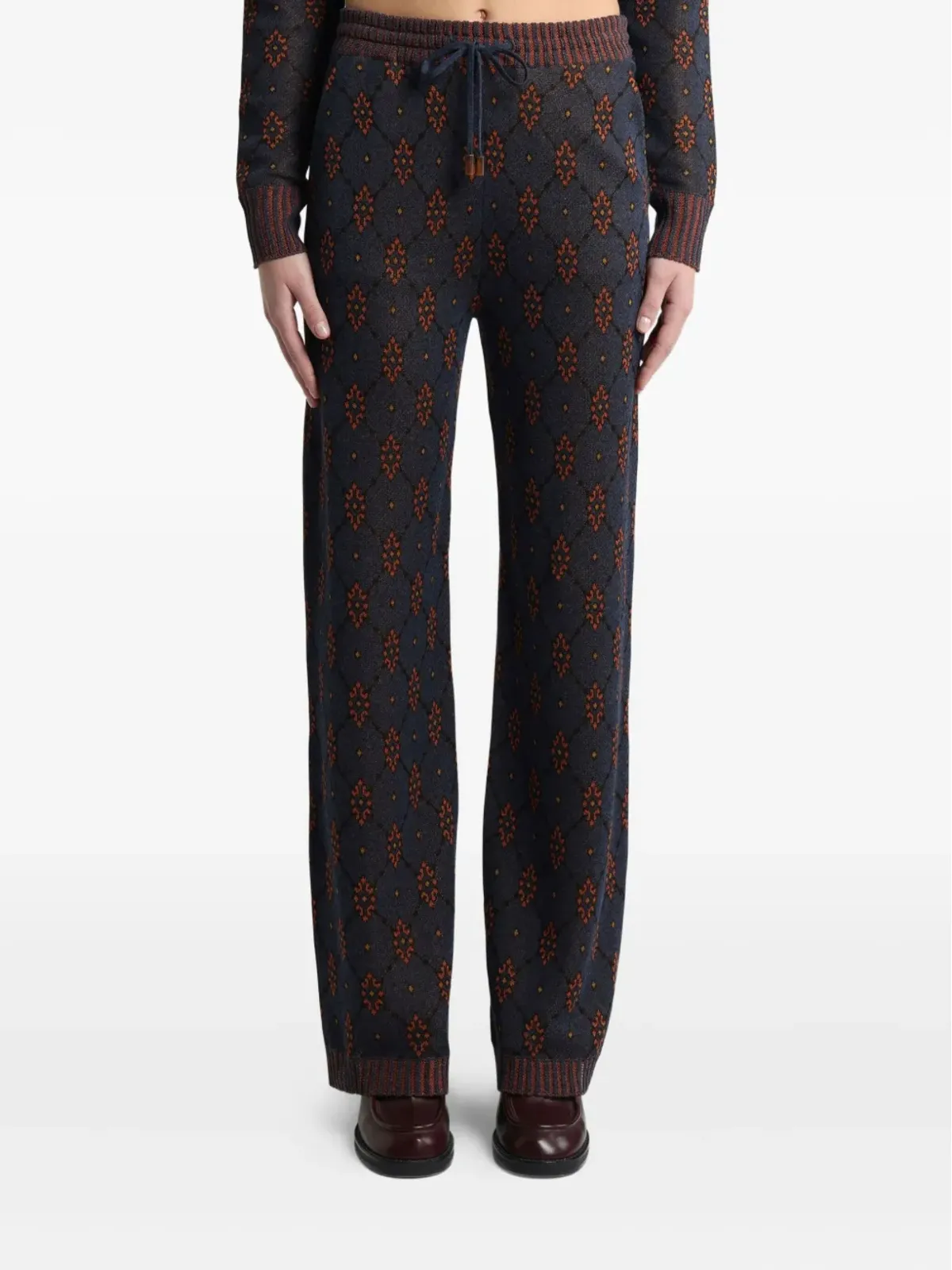 ETRO パターン柄ニットパンツ - 画像2
