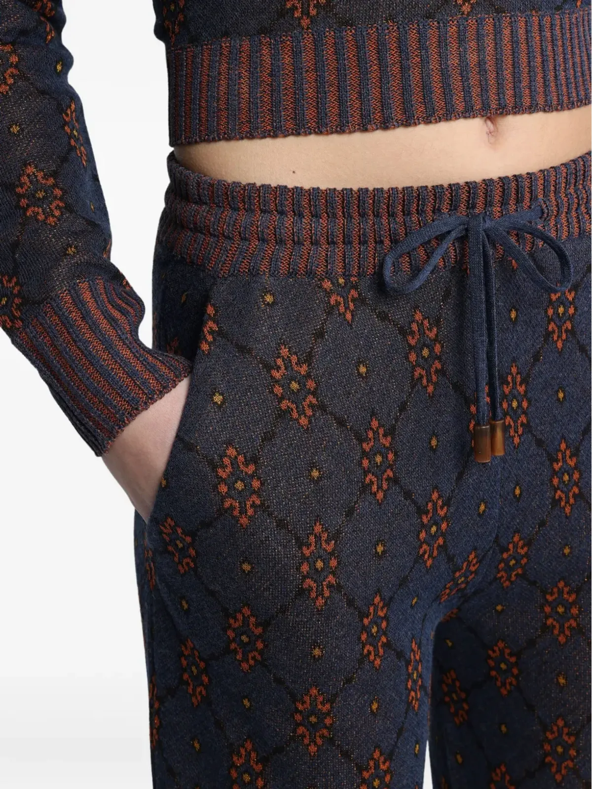 ETRO パターン柄ニットパンツ - 画像4