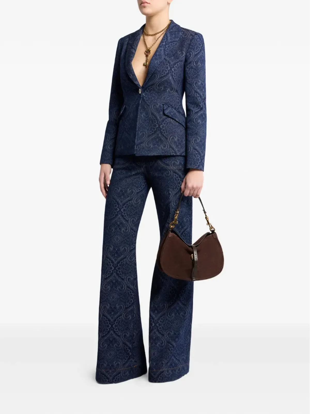 ETRO ジャカード ペイズリーブレザー - ブルー - 画像2