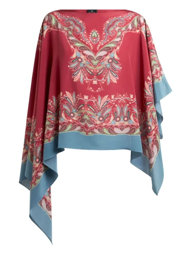 ETRO ETRO ペイズリープリント アシンメトリーブラウス - レッドの商品画像