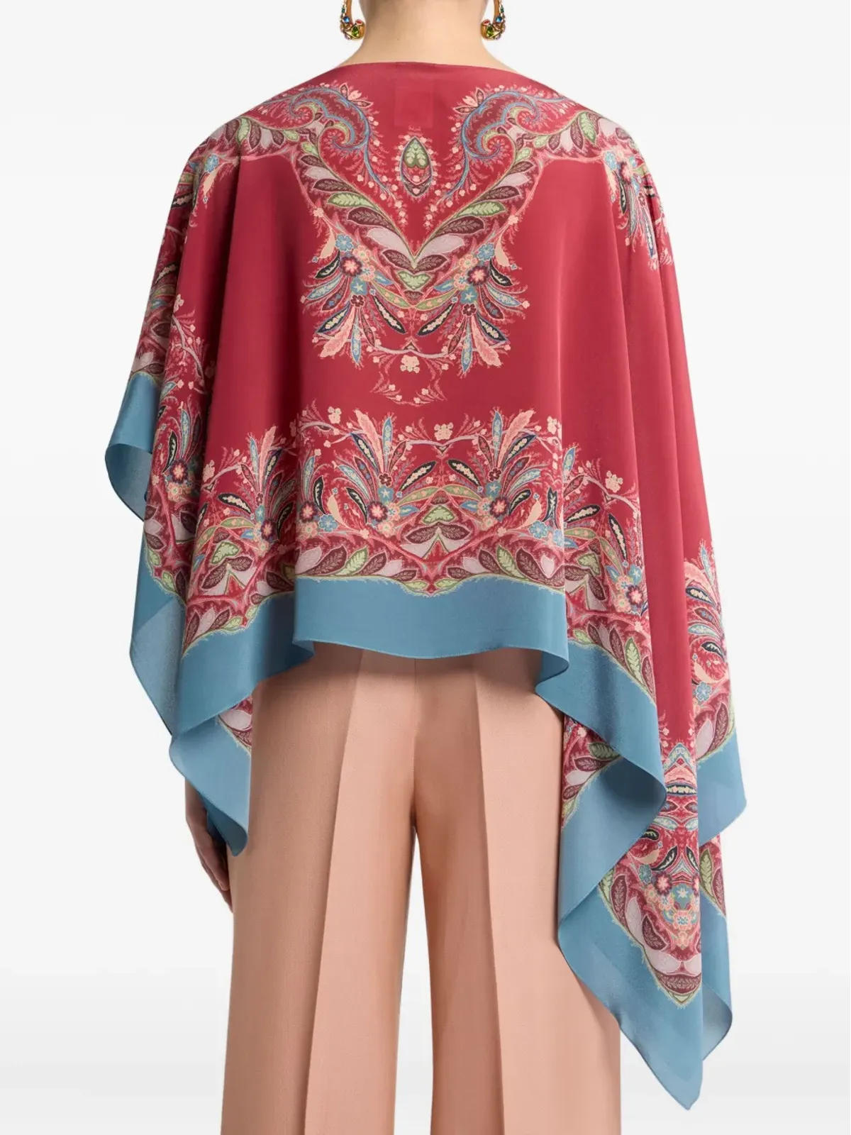 ETRO ペイズリープリント アシンメトリーブラウス - レッド - 画像3