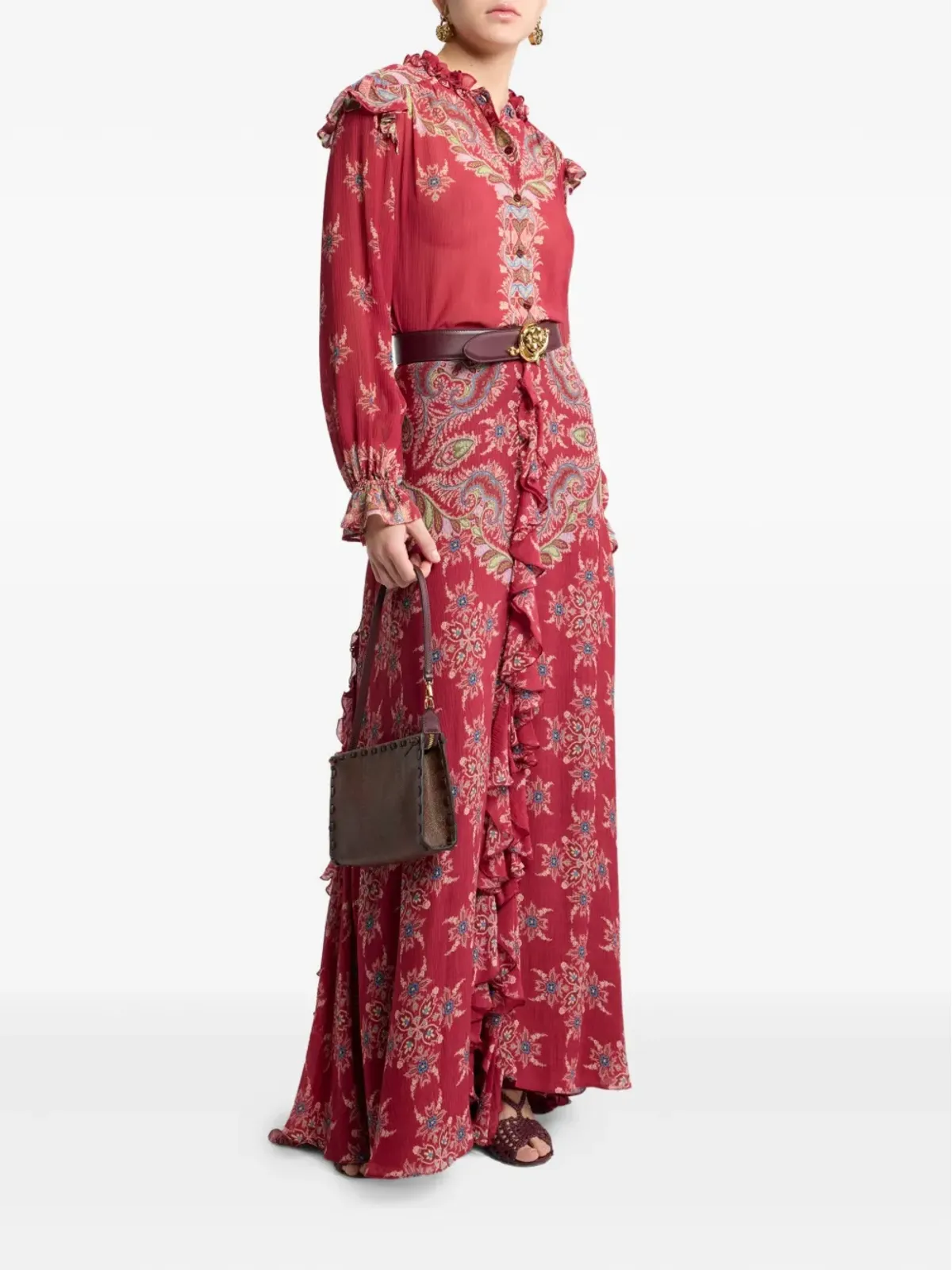 ETRO フリルカラー ペイズリープリント ブラウス - 画像2