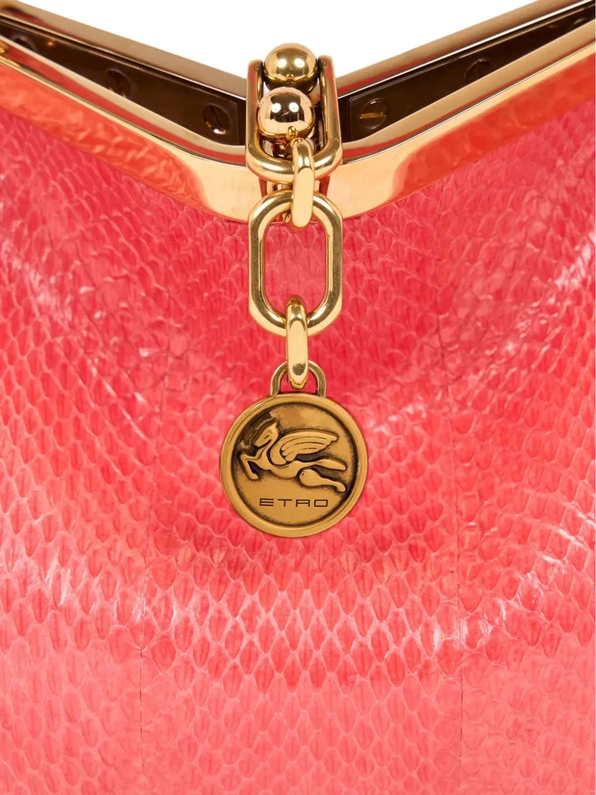 ETRO 小型ヴェラ蛇皮柄クラスプショルダーバッグ - レッド - 画像5