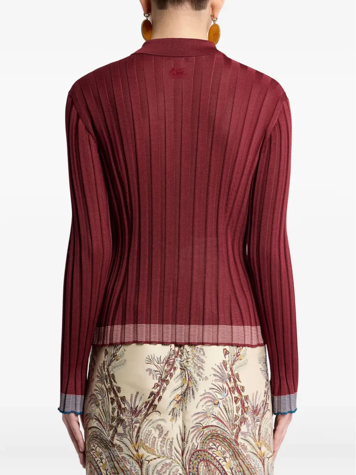 ETRO リブ編みポロトップ - 画像4