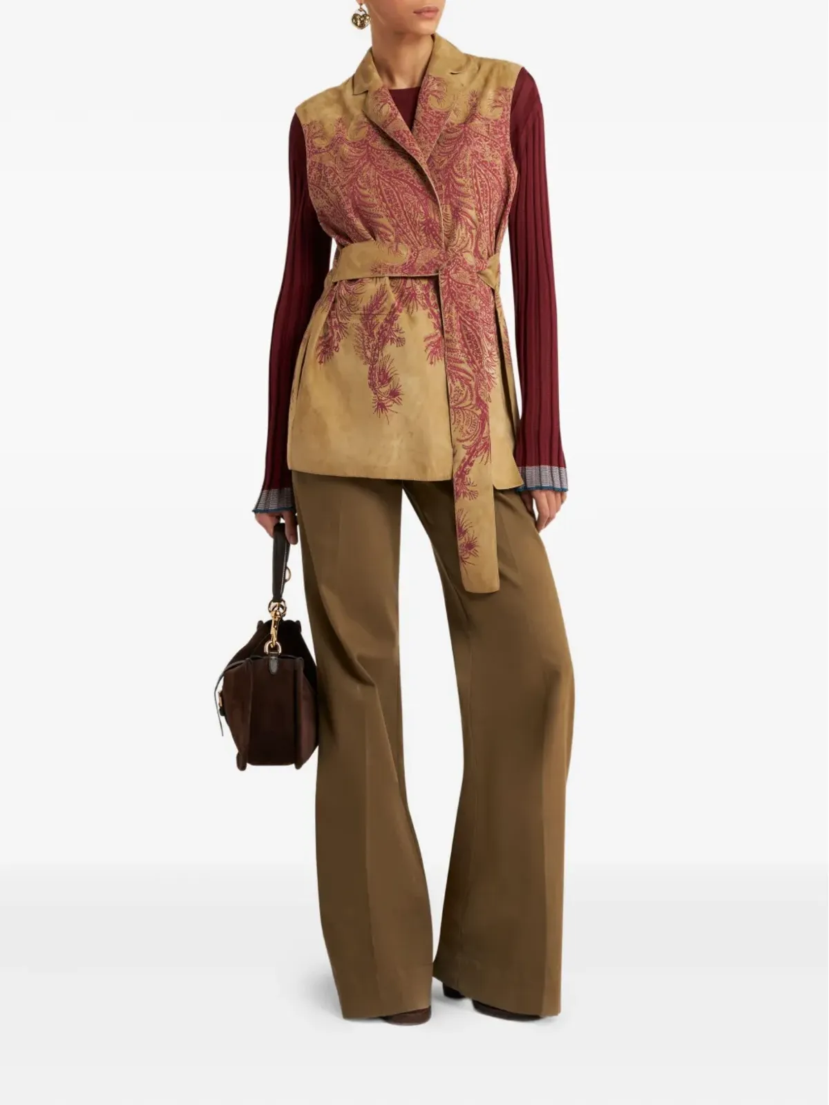 ETRO ペイズリープリント スエード ベスト - 画像2
