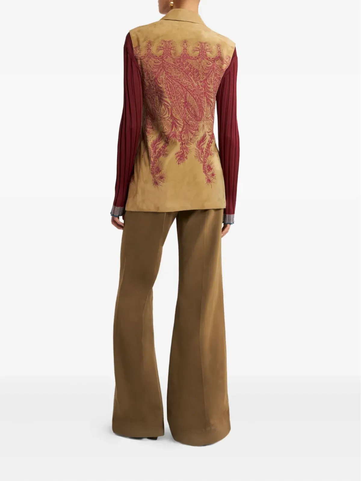 ETRO ペイズリープリント スエード ベスト - 画像3