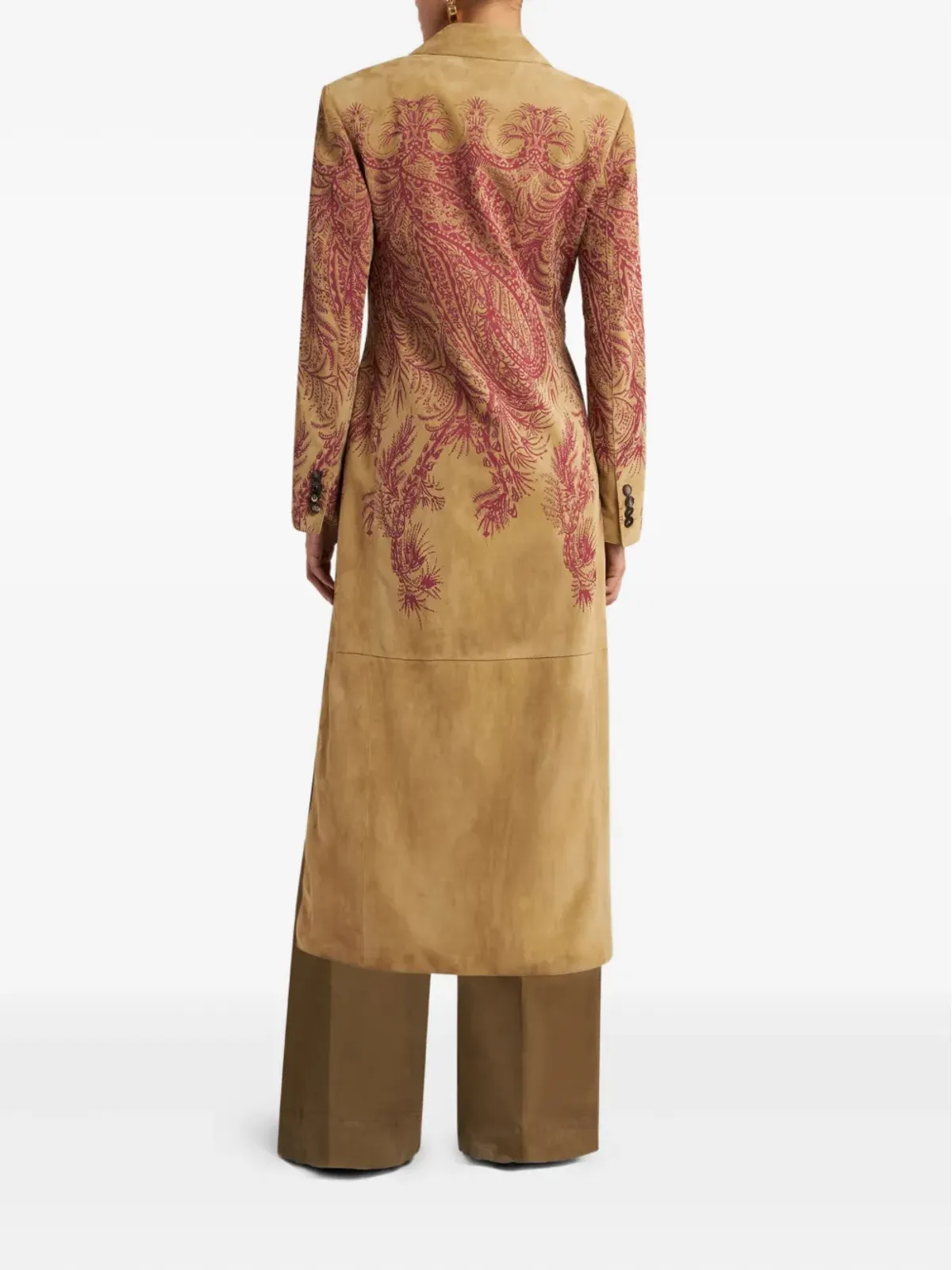 ETRO ペイズリープリント レザーコート - 画像3