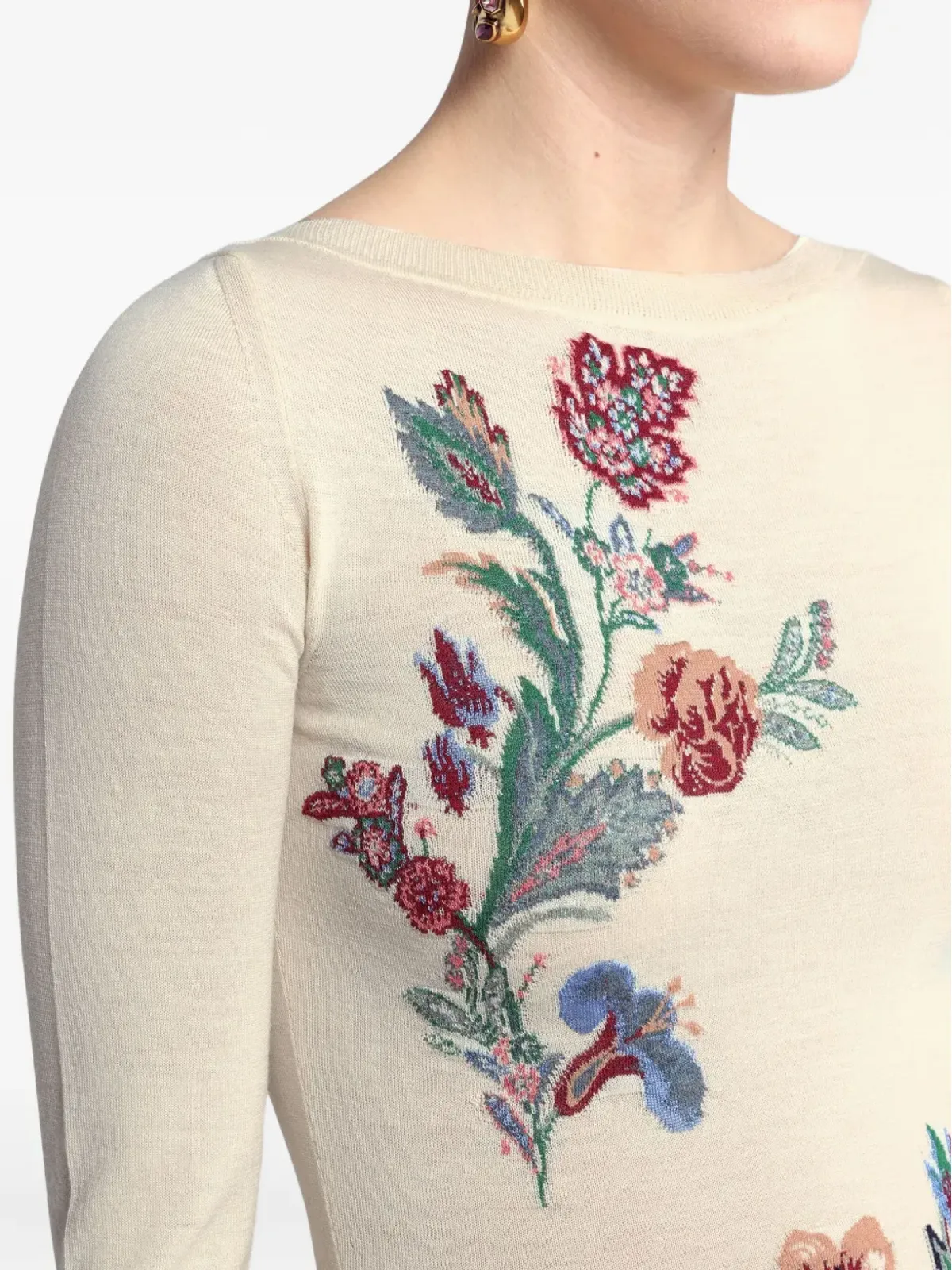 ETRO floral-jacquard sweater - Neutrals - 画像4