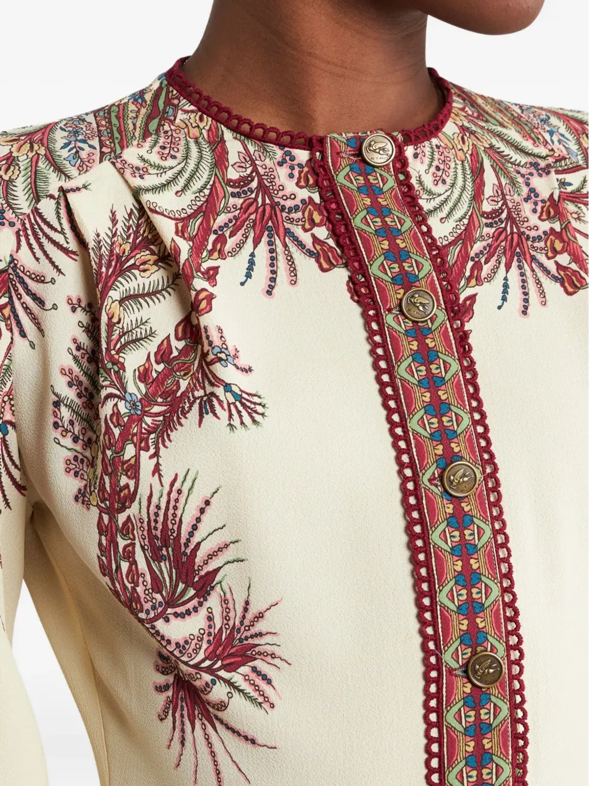 ETRO ペイズリープリント ボタンディテール ミディドレス - 画像4