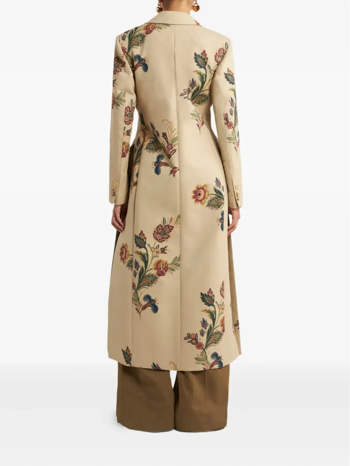 ETRO 花柄プリント ベルト付きコート - 画像3