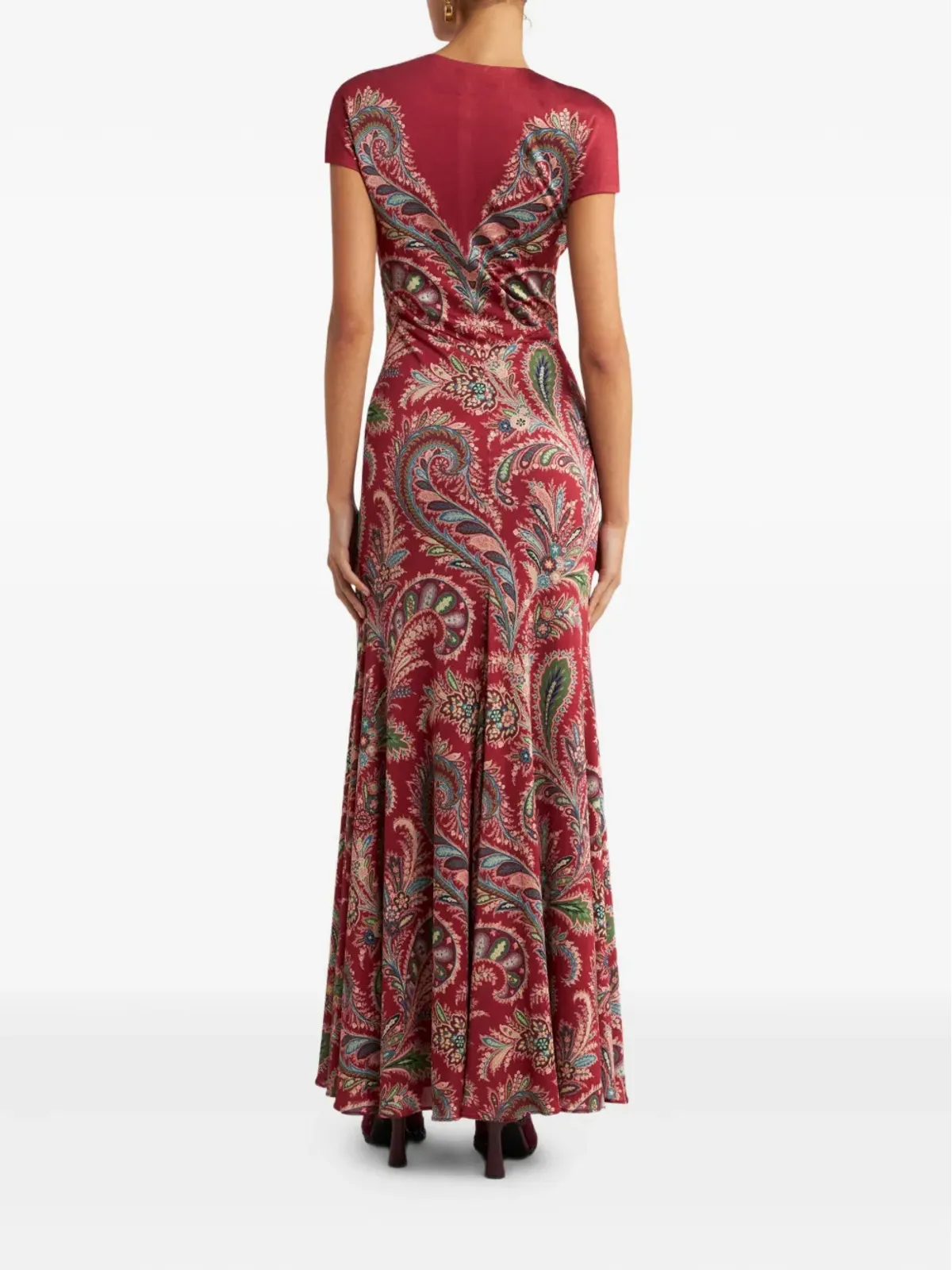 ETRO ペイズリープリント半袖マキシドレス - レッド - 画像3