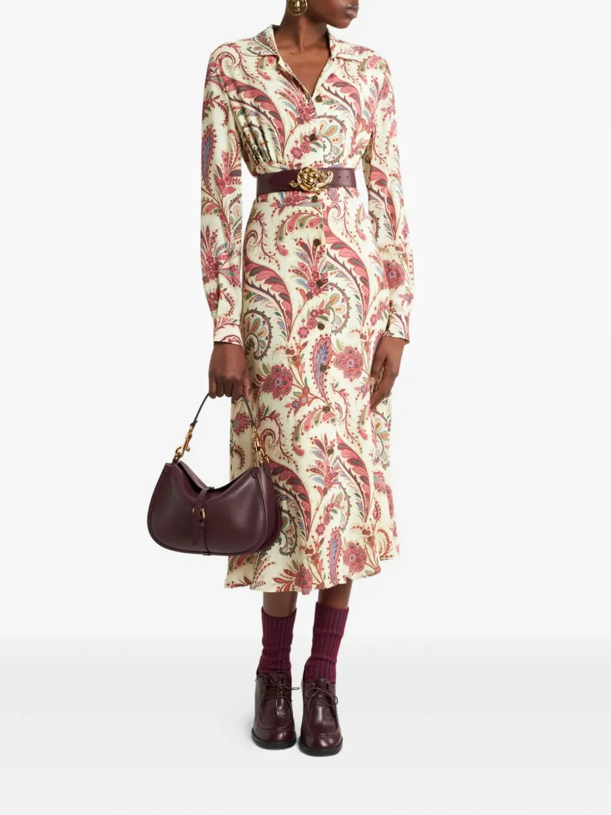 ETRO ペイズリープリント シャツミディドレス - 画像2
