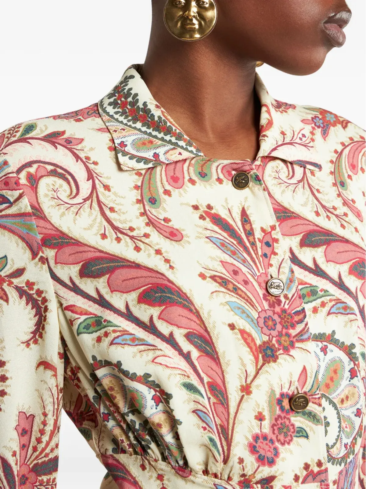 ETRO ペイズリープリント シャツミディドレス - 画像4