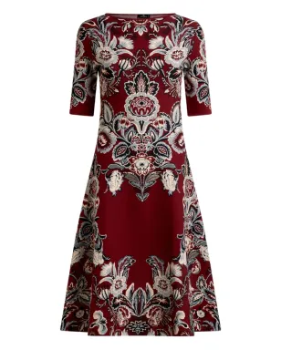 ETRO ジャカード花柄ミディドレス - レッド - サムネイル1