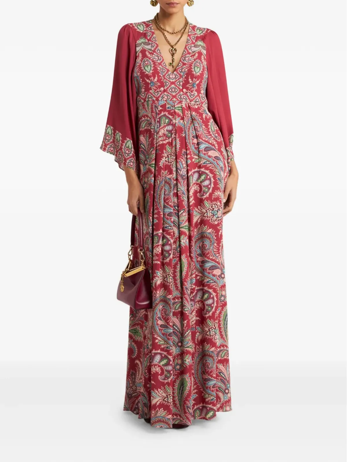 ETRO ペイズリープリントプリーツドレス - 画像2