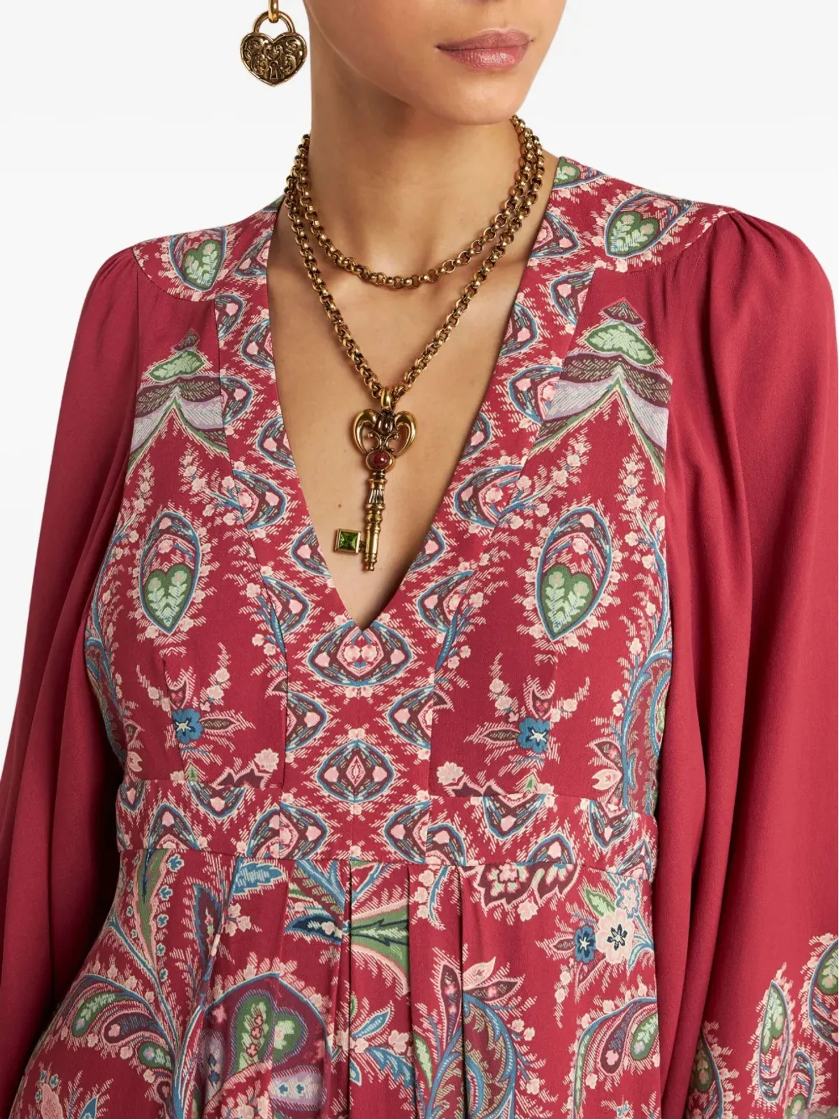 ETRO ペイズリープリントプリーツドレス - 画像4