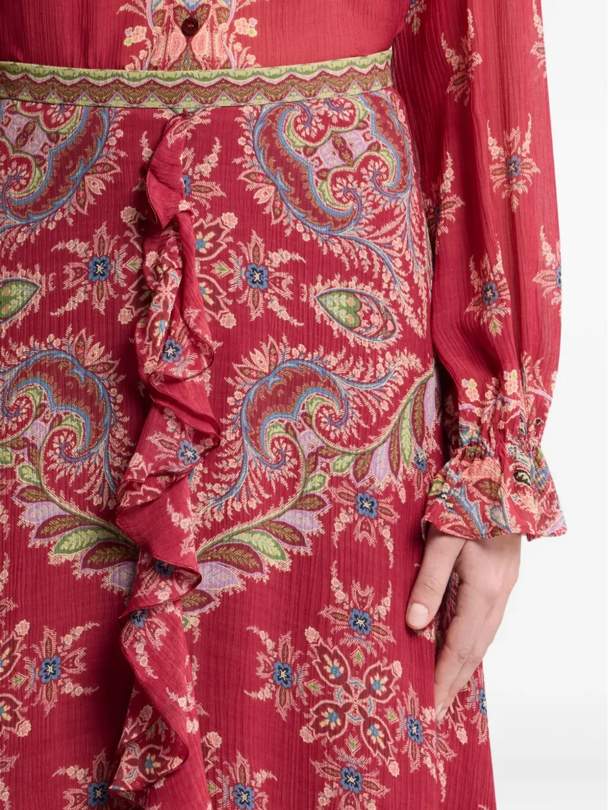 ETRO ペイズリープリント ハイライズスカート - 画像5