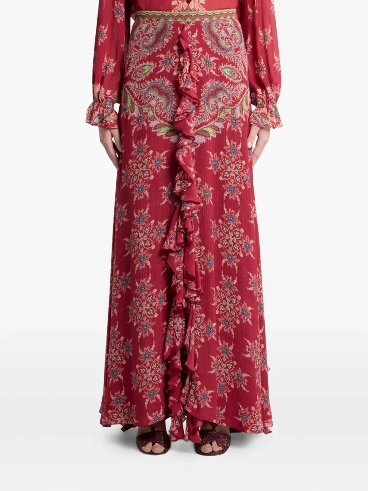 ETRO ペイズリープリント ハイライズスカート - 画像4