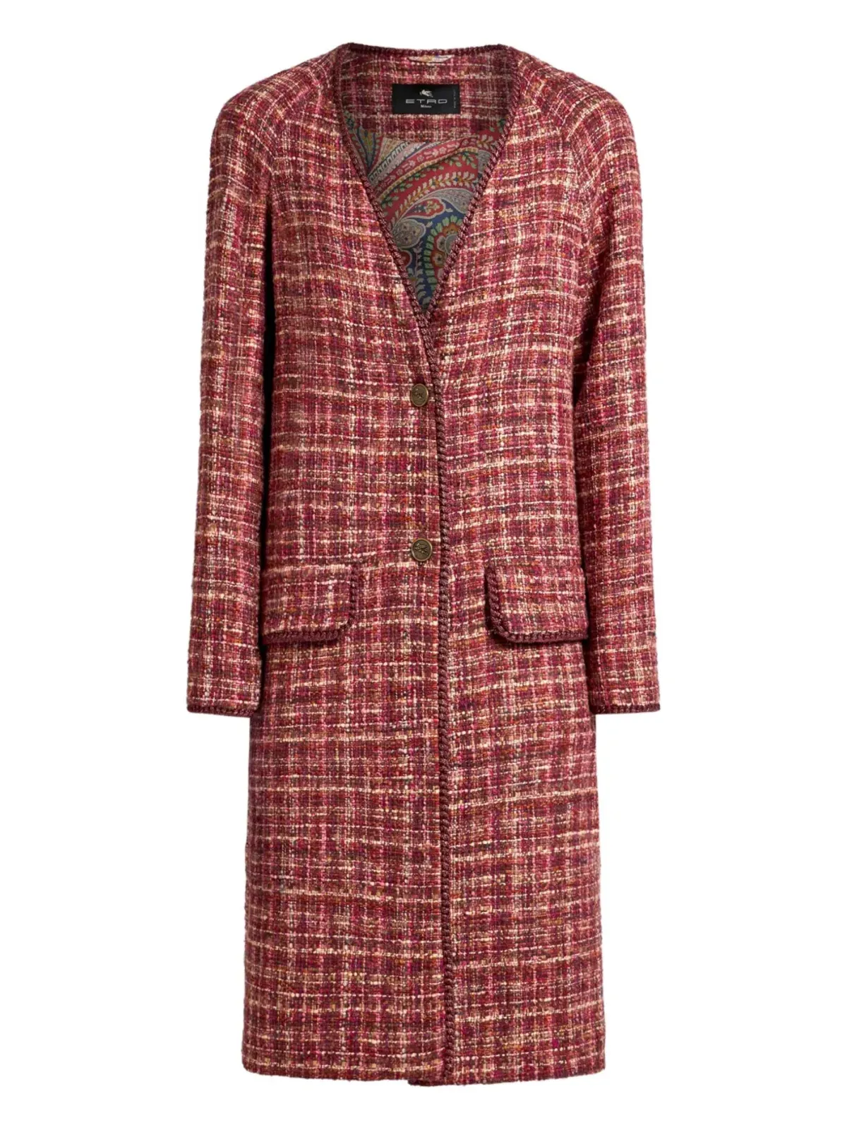 ETRO ツイード シングルブレスト コート - 画像1