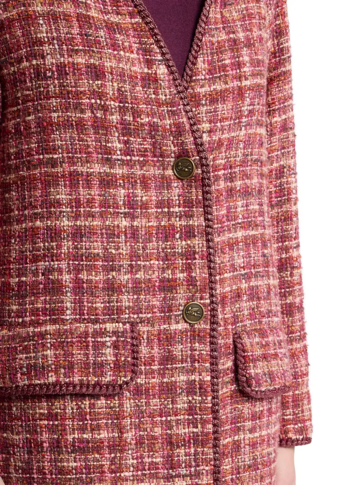 ETRO ツイード シングルブレスト コート - 画像4