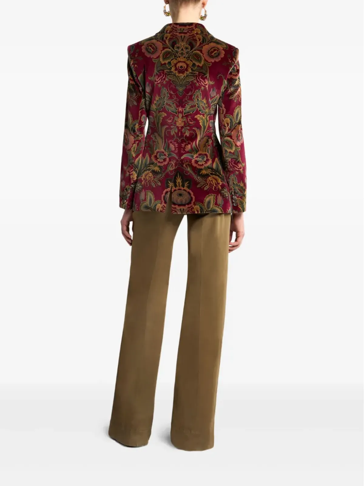ETRO 花柄ベルベットブレザー - 画像3