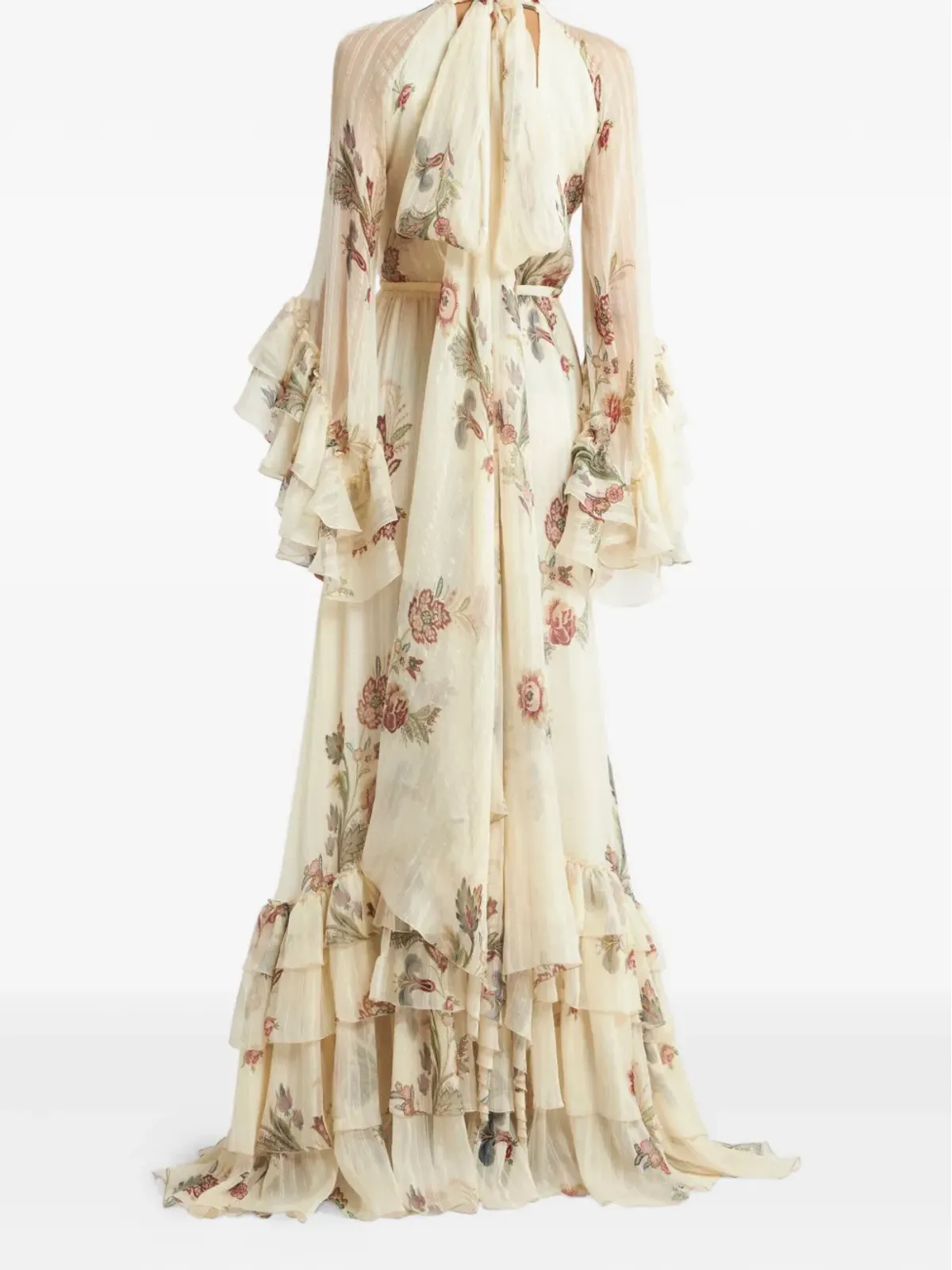 ETRO 花柄フリルシルクドレス - 画像3