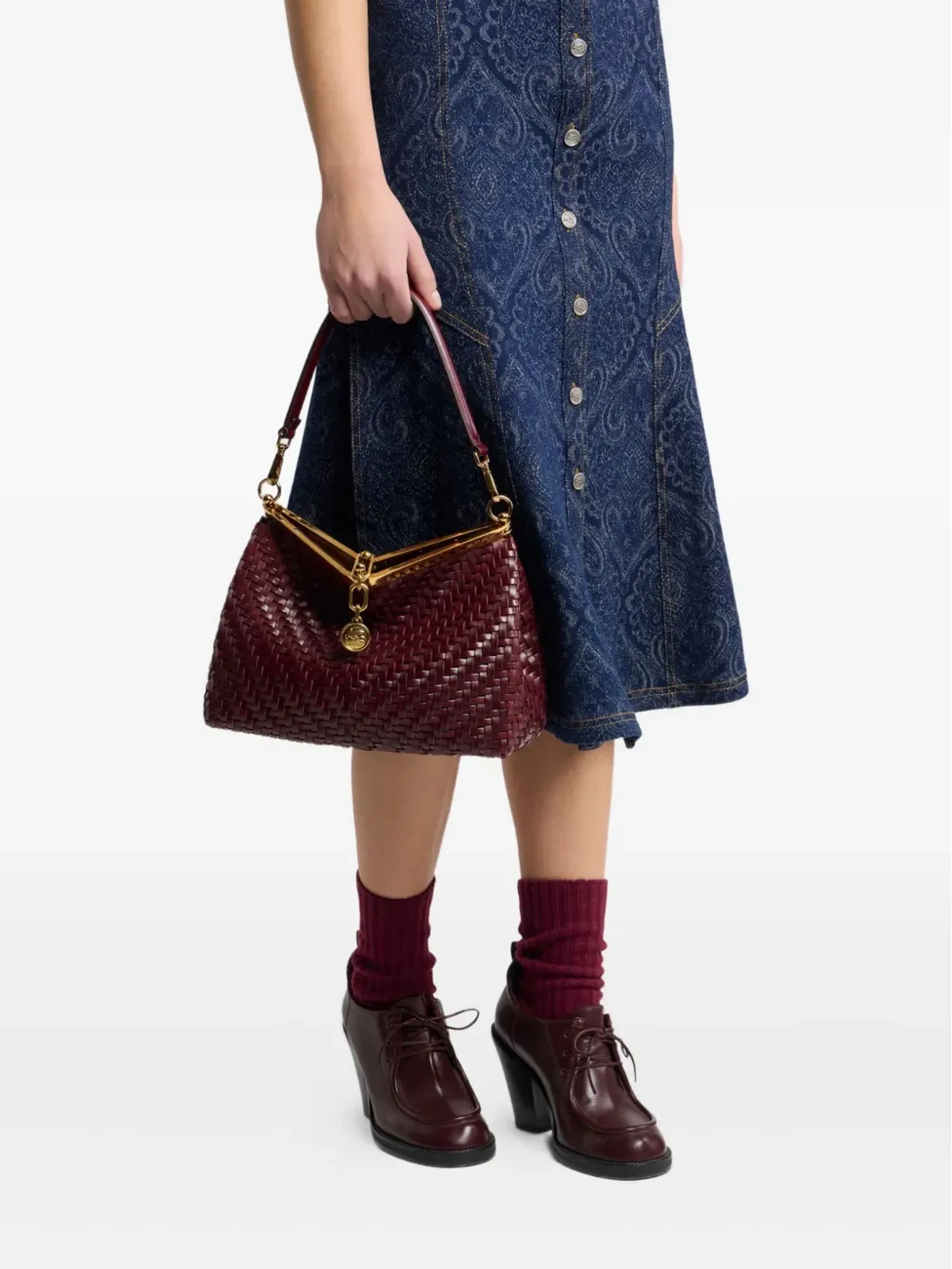 ETRO ヴェラ ウォーブン レザー ショルダーバッグ - 画像2