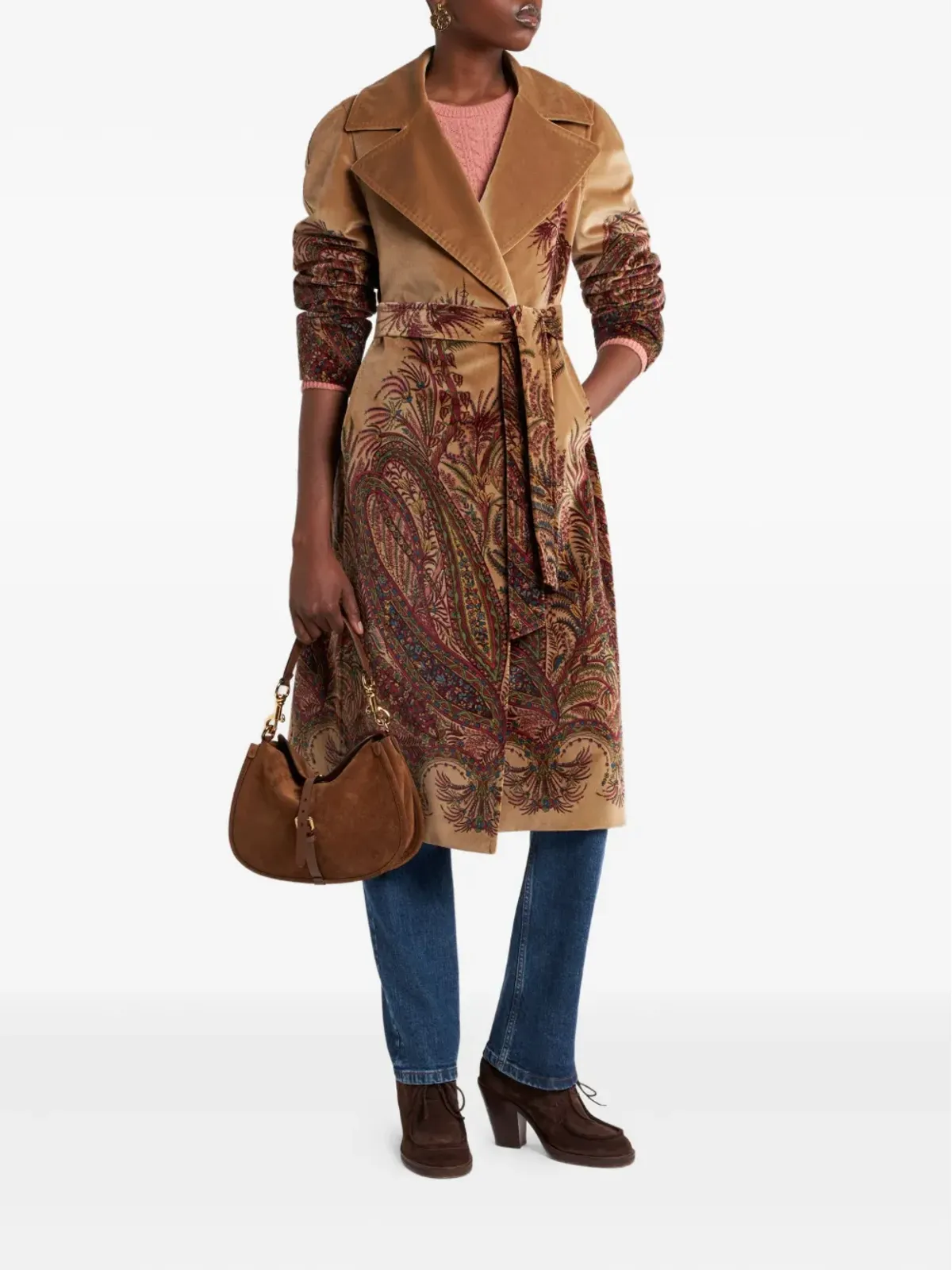 ETRO ペイズリープリントベルベットコート - 画像2