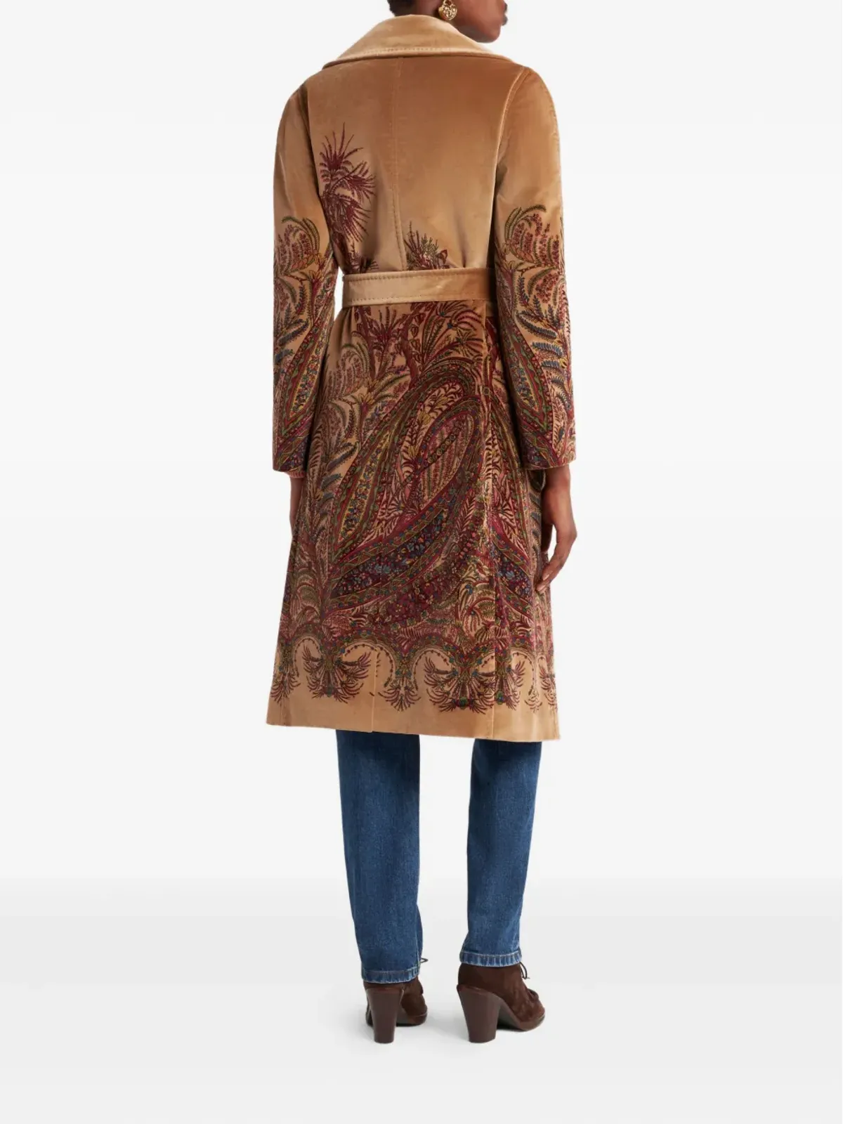 ETRO ペイズリープリントベルベットコート - 画像3