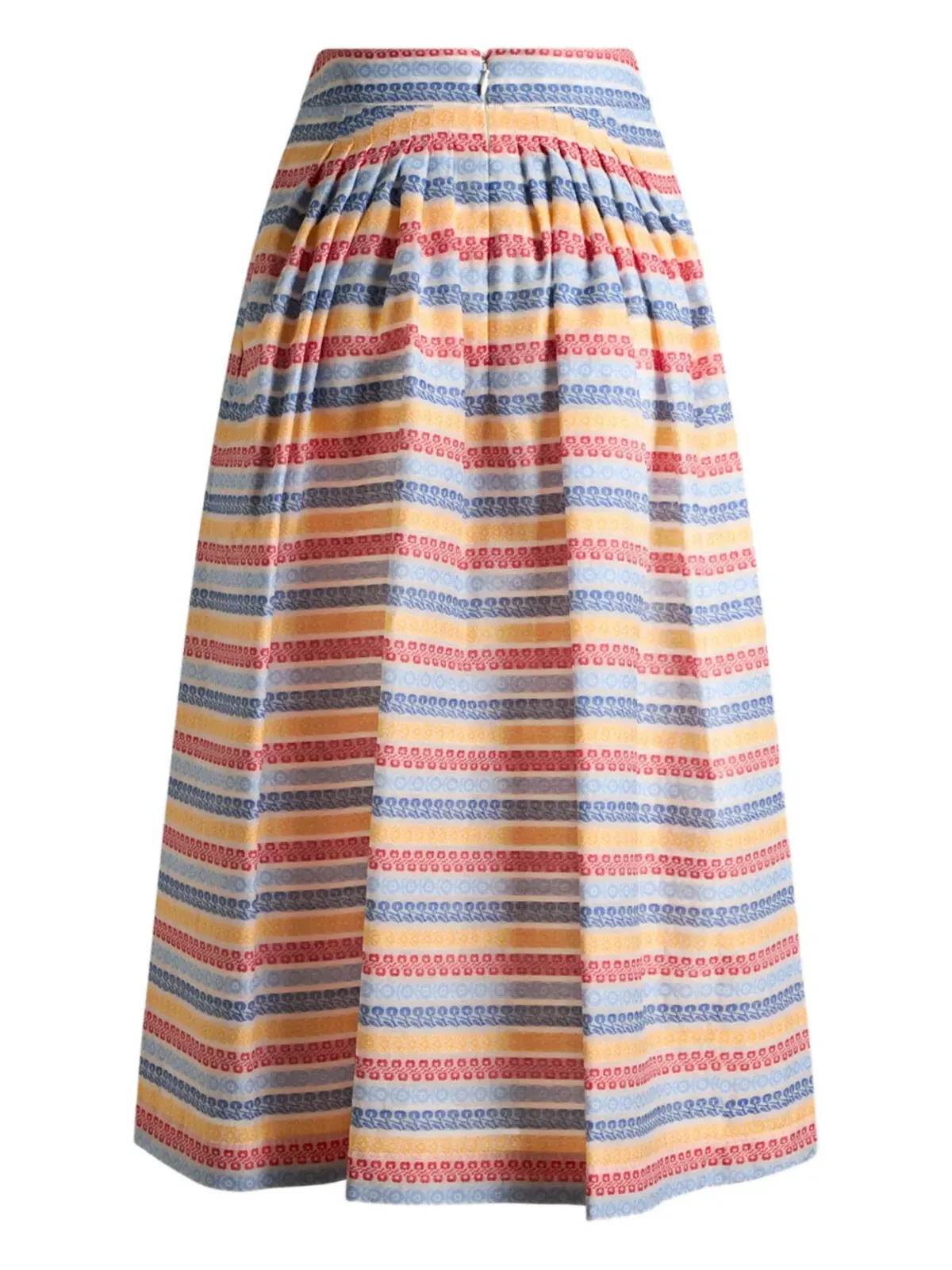 ETRO ジャカードプリーツミディスカート レッド - 画像2