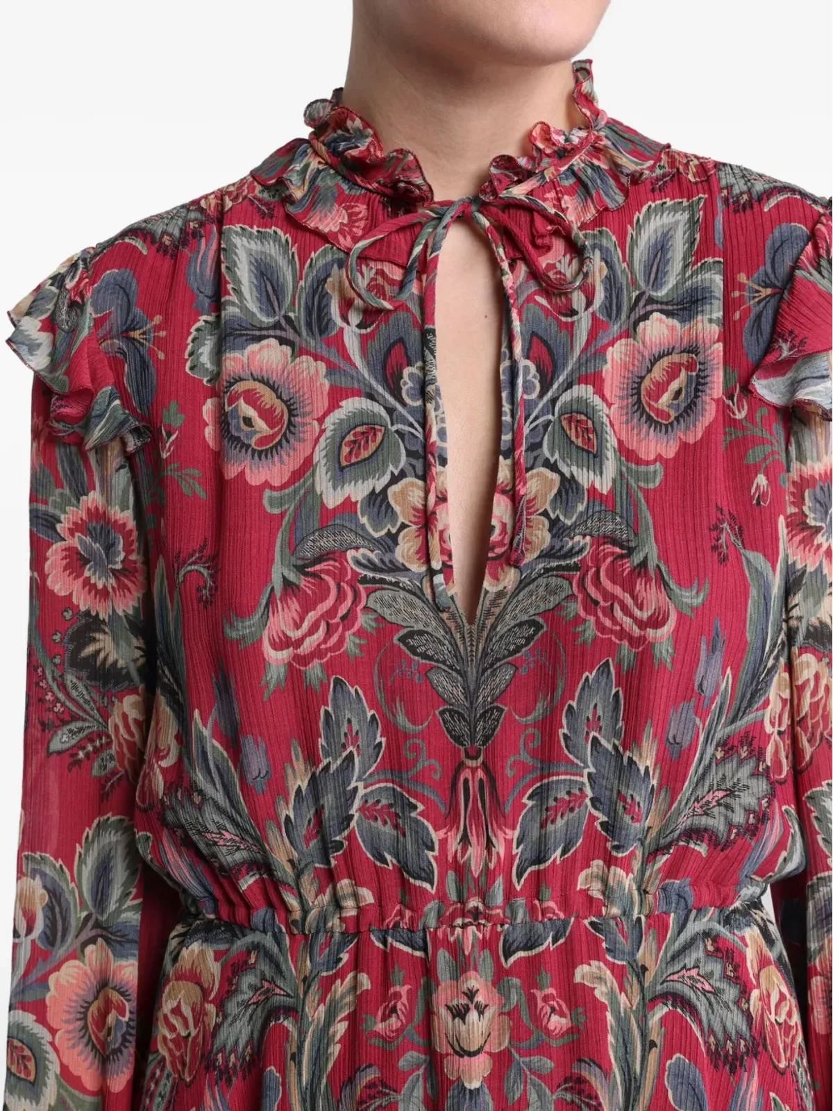 ETRO フリル花柄プリントミニドレス - 画像4