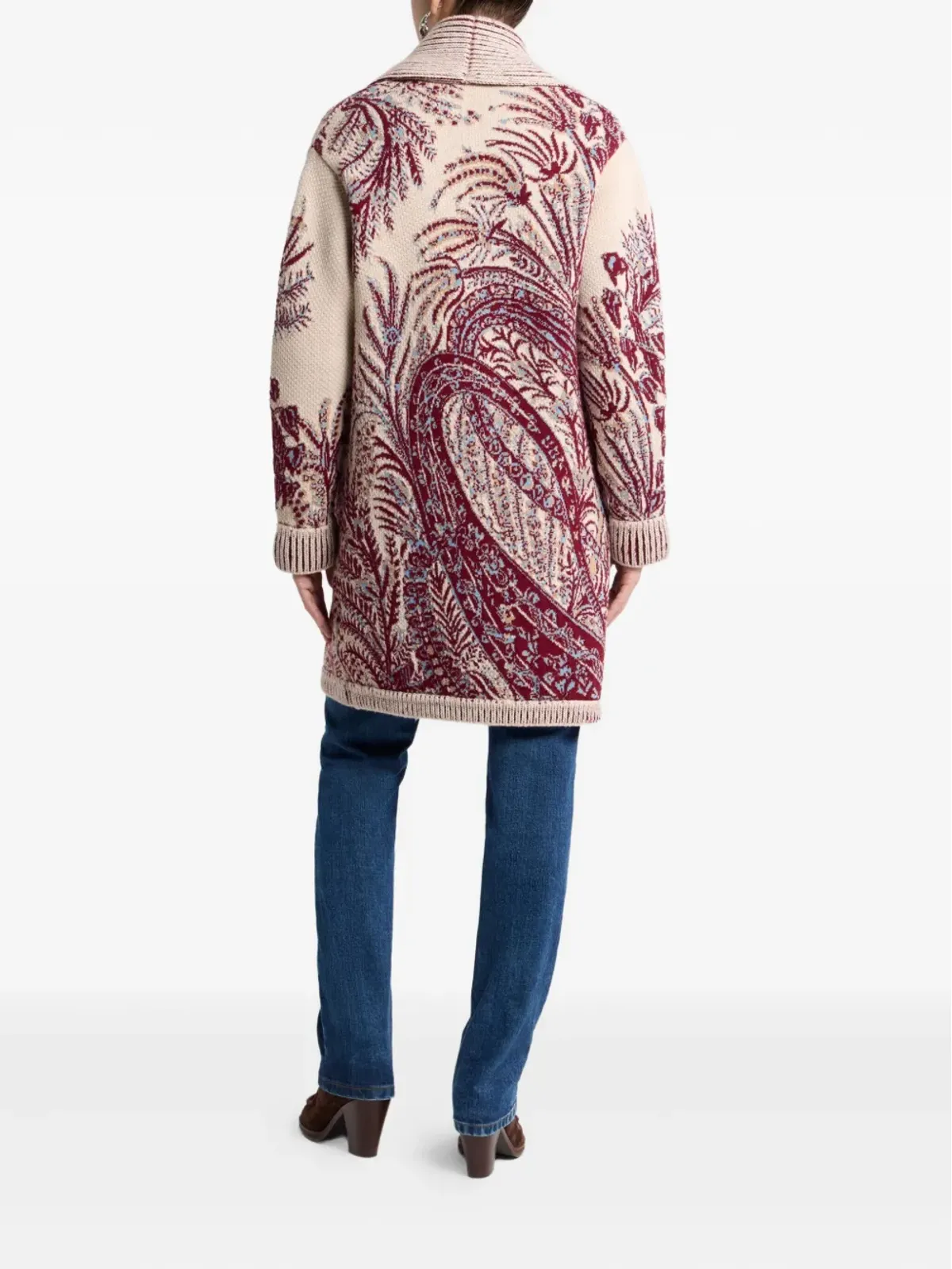 ETRO 花柄ジャカード ボタン留めコート - 画像3